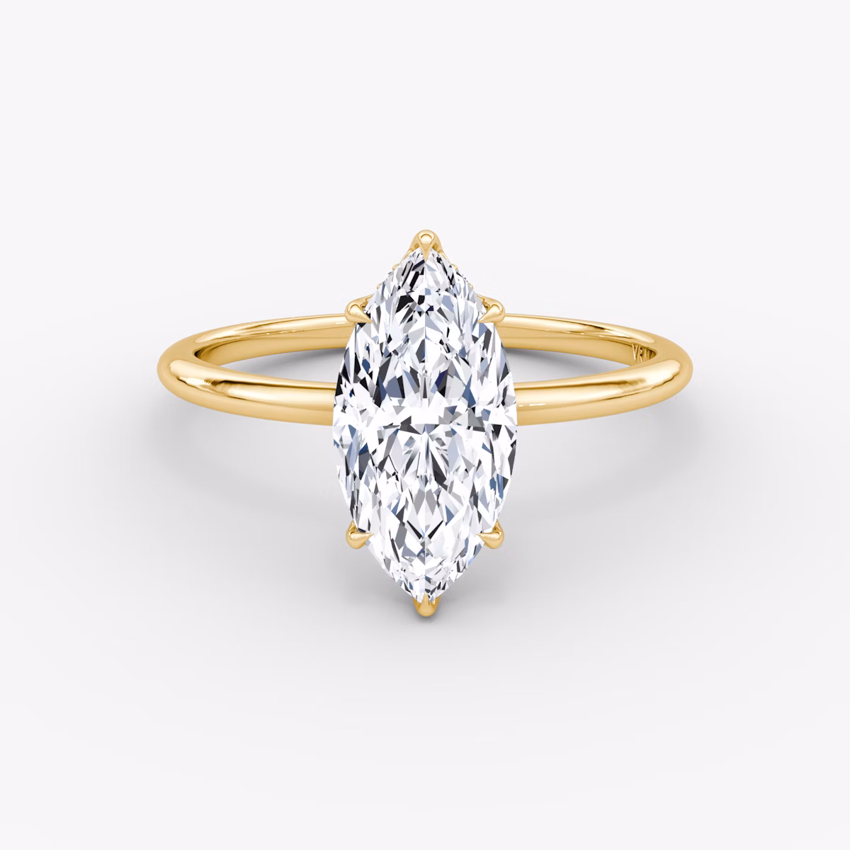 The Signature | Marquise | 18k | Yellow Gold | bandAccent: Plain | bandWidth: standard | hiddenHalo: yes | diamondOrientation: vertical | caratWeight: other