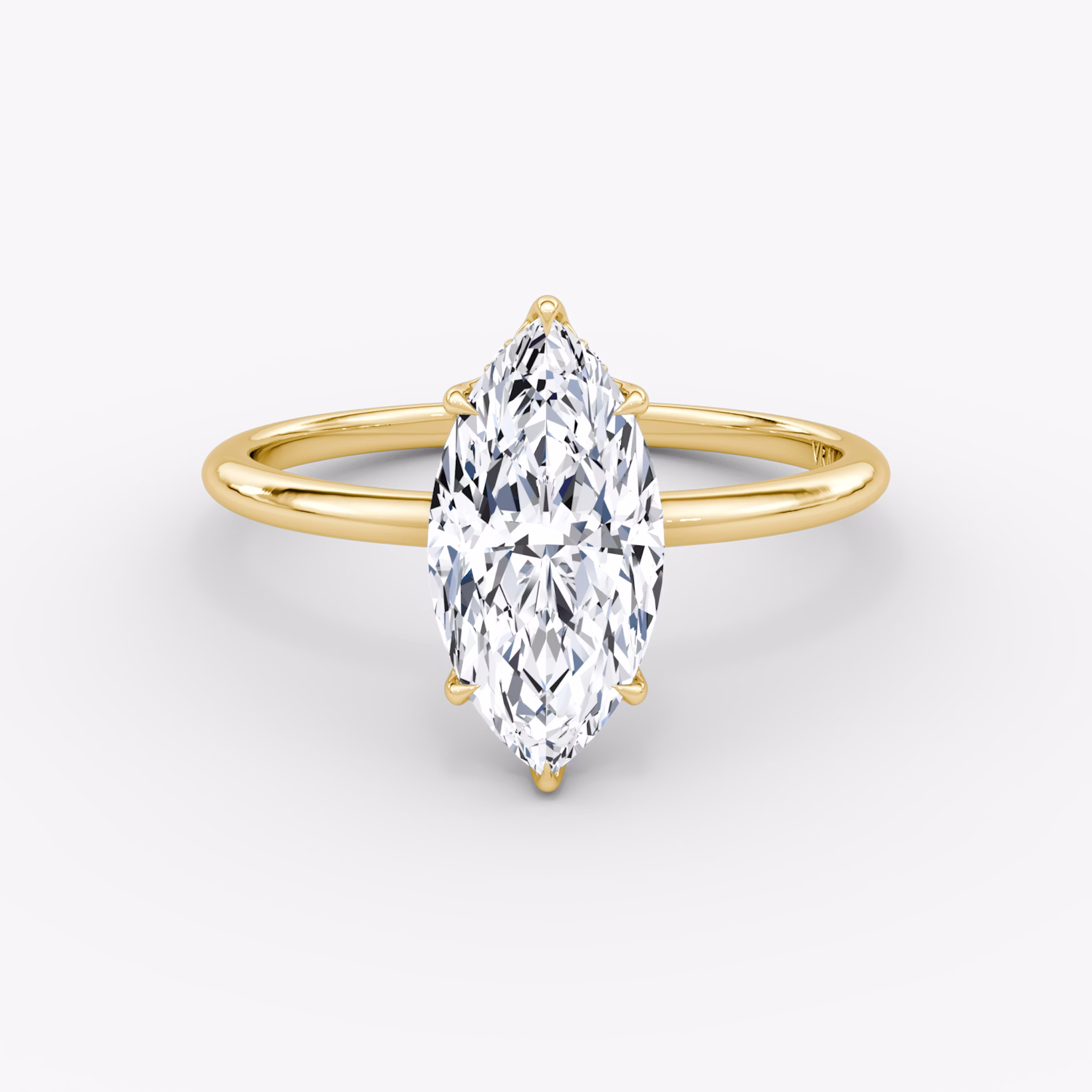 The Signature | Marquise | 18k | Yellow Gold | bandAccent: Plain | bandWidth: standard | hiddenHalo: yes | diamondOrientation: vertical | caratWeight: other
