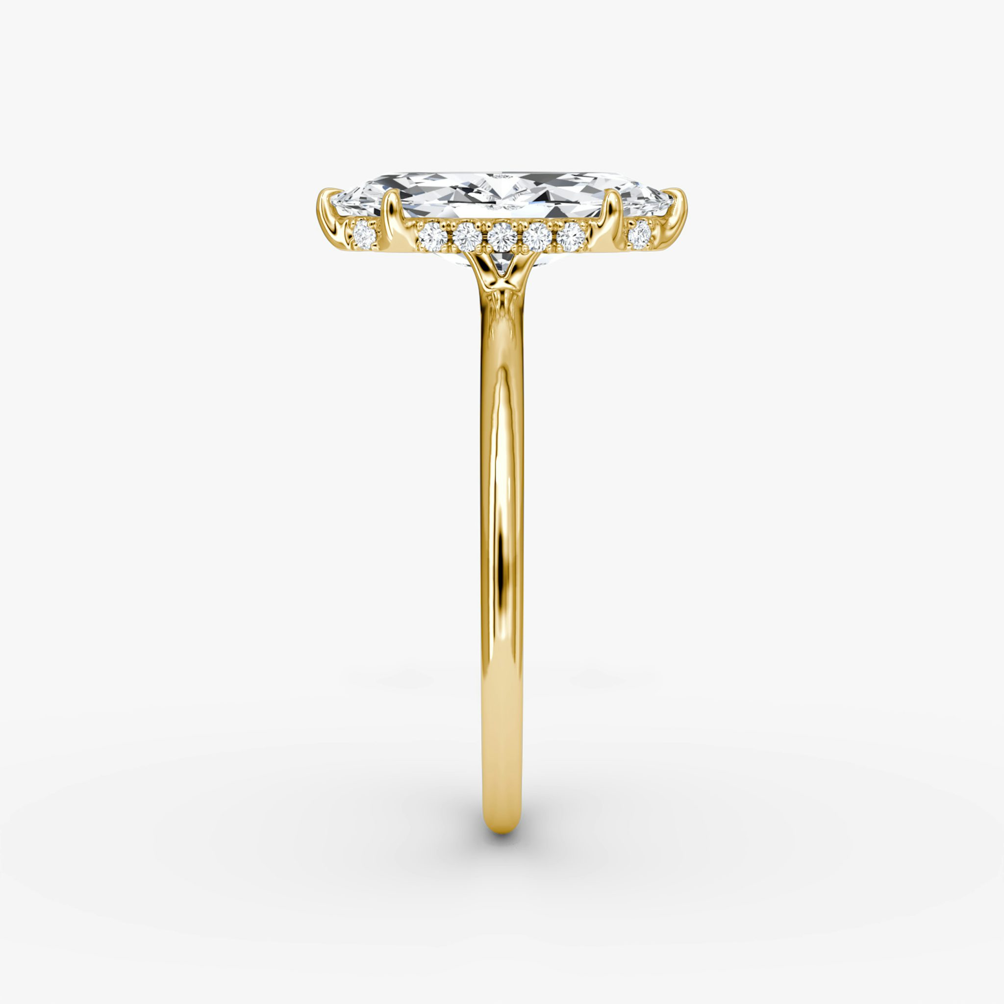 The Signature | Marquise | 18k | Yellow Gold | bandAccent: Plain | bandWidth: standard | hiddenHalo: yes | diamondOrientation: vertical | caratWeight: other