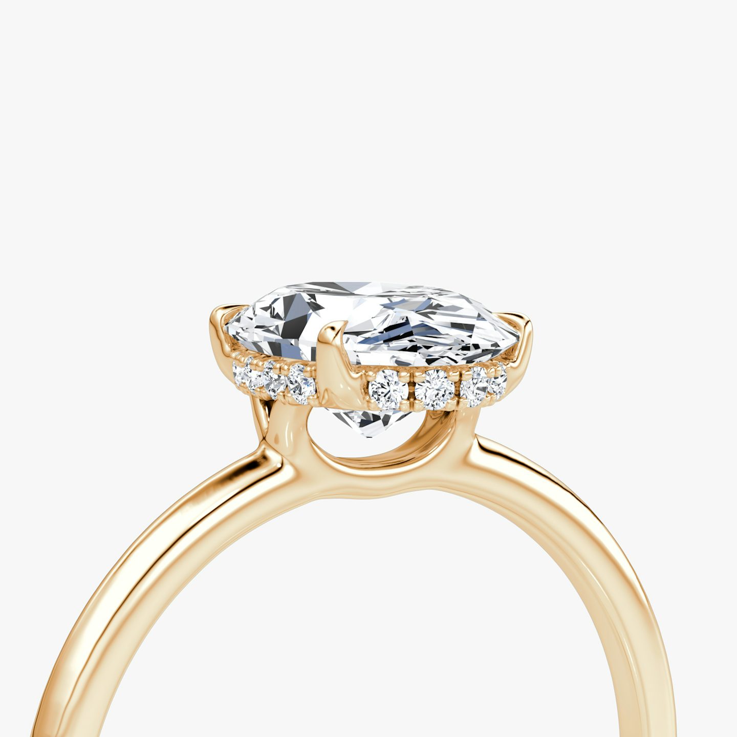 The Signature | Oval | 14k | Rose Gold | bandAccent: Plain | bandWidth: standard | hiddenHalo: yes | diamondOrientation: vertical | caratWeight: other