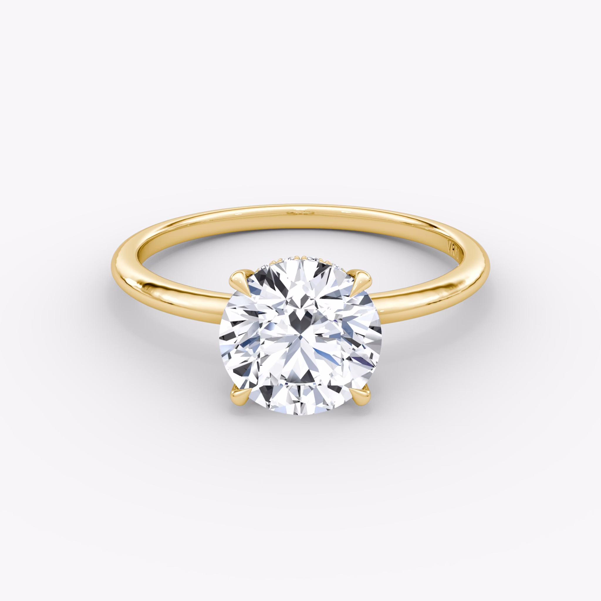 Signature | Rund | 18k | Gelbgold | bandAccent: Ohne Pavé-Besatz | bandWidth: standard | caratWeight: 2.0ct | hiddenHalo: yes | diamondOrientation: vertical