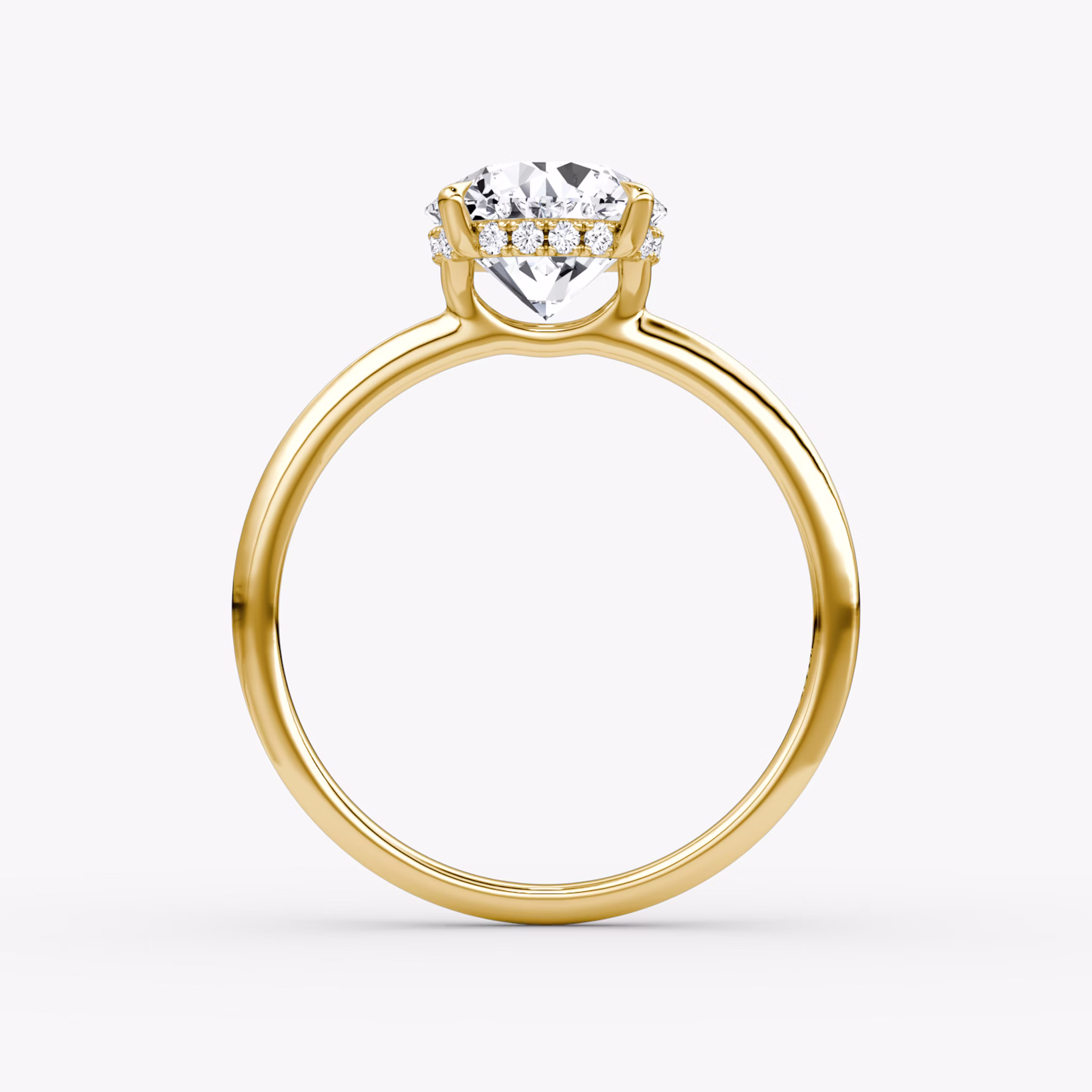 Signature | Rund | 18k | Gelbgold | bandAccent: Ohne Pavé-Besatz | bandWidth: standard | caratWeight: 2.0ct | hiddenHalo: yes | diamondOrientation: vertical