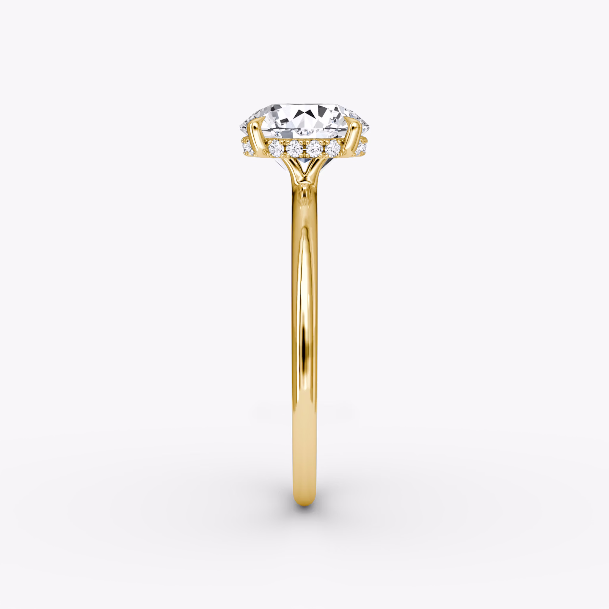 Signature | Rund | 18k | Gelbgold | bandAccent: Ohne Pavé-Besatz | bandWidth: standard | caratWeight: 2.0ct | hiddenHalo: yes | diamondOrientation: vertical