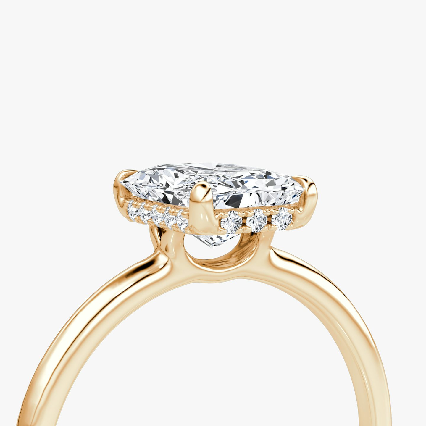 Signature | Radiant | 14k | Roségold | bandAccent: Ohne Pavé-Besatz | bandWidth: standard | hiddenHalo: yes | diamondOrientation: vertical | caratWeight: other