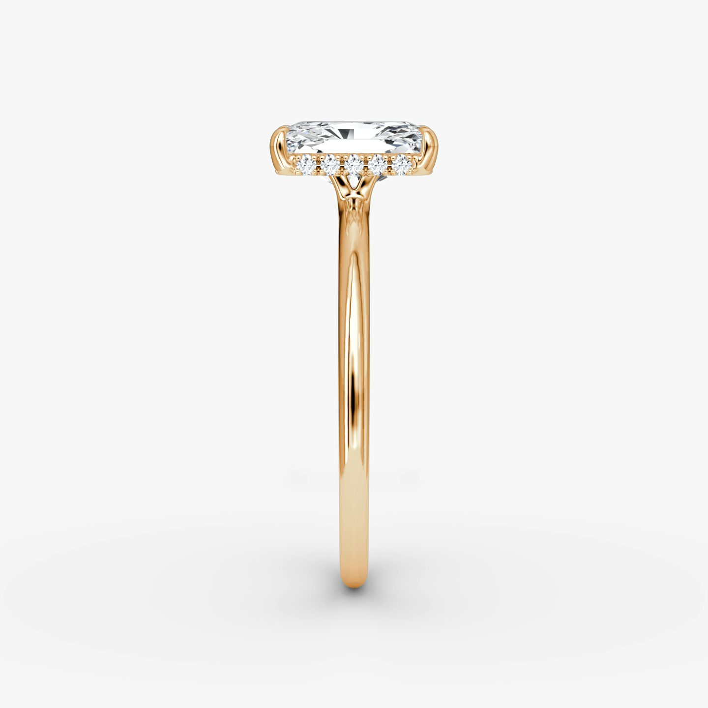 Signature | Radiant | 14k | Roségold | bandAccent: Ohne Pavé-Besatz | bandWidth: standard | hiddenHalo: yes | diamondOrientation: vertical | caratWeight: other