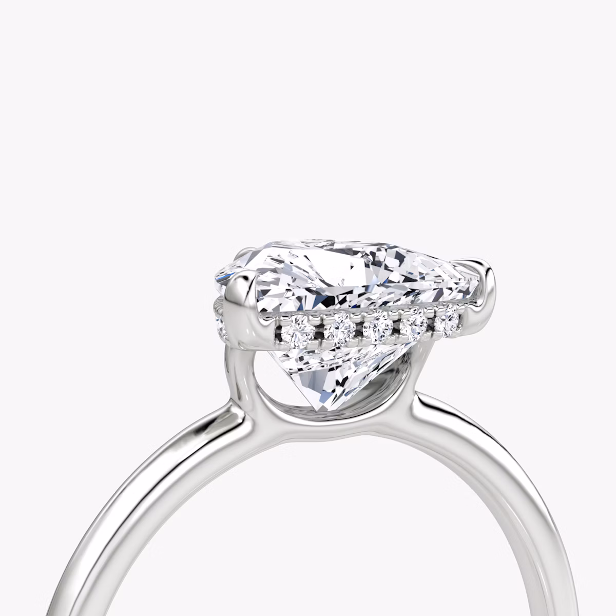 The Signature | Trillion | Platinum | bandAccent: Plain | bandWidth: standard | hiddenHalo: yes | diamondOrientation: vertical | caratWeight: other