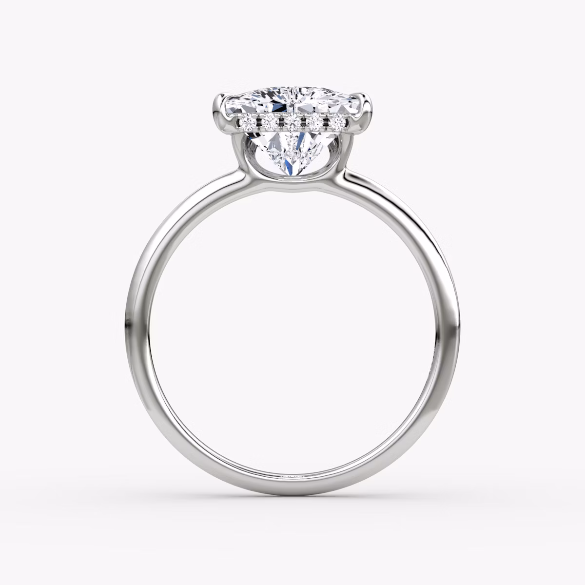 The Signature | Trillion | Platinum | bandAccent: Plain | bandWidth: standard | hiddenHalo: yes | diamondOrientation: vertical | caratWeight: other