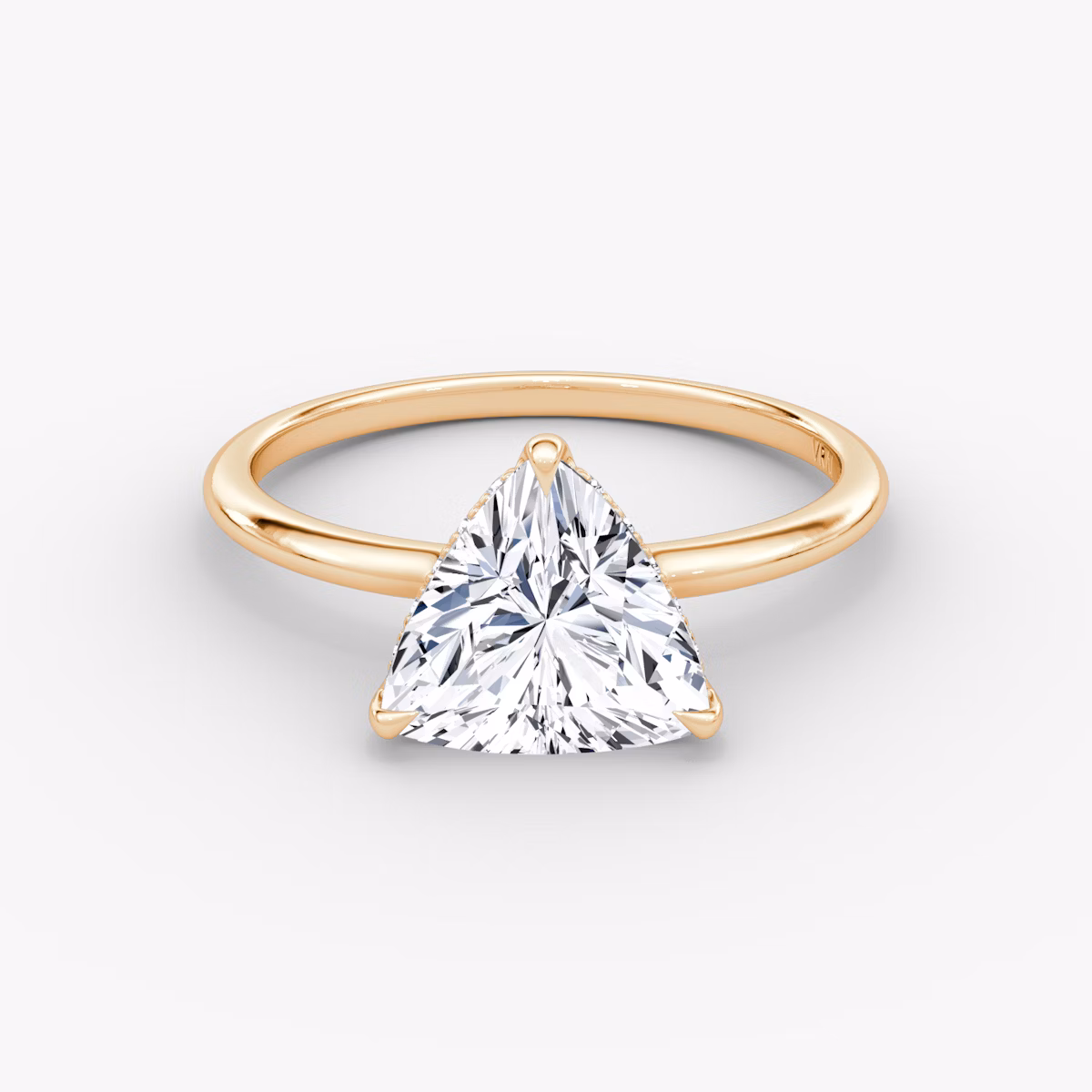 The Signature | Trillion | 14k | Rose Gold | bandAccent: Plain | bandWidth: standard | hiddenHalo: yes | diamondOrientation: vertical | caratWeight: other
