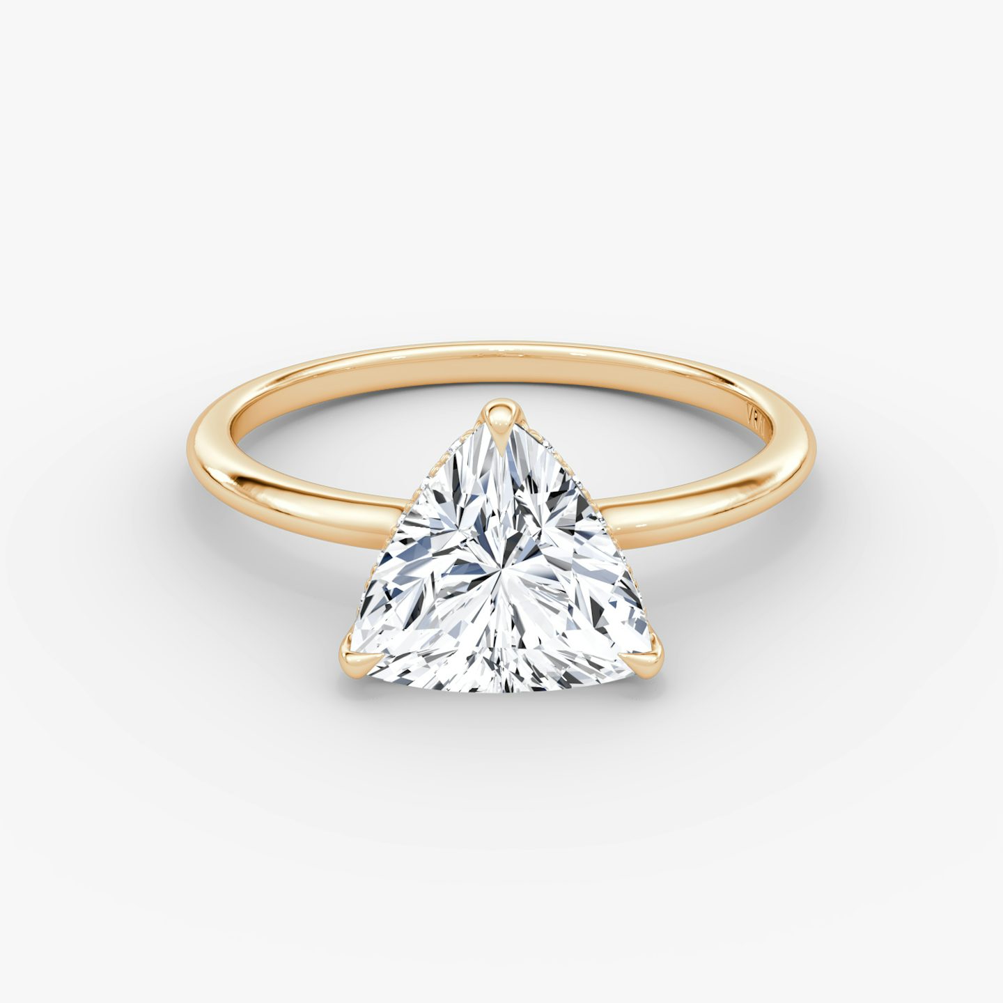 The Signature | Trillion | 14k | Rose Gold | bandAccent: Plain | bandWidth: standard | hiddenHalo: yes | diamondOrientation: horizontal | caratWeight: other