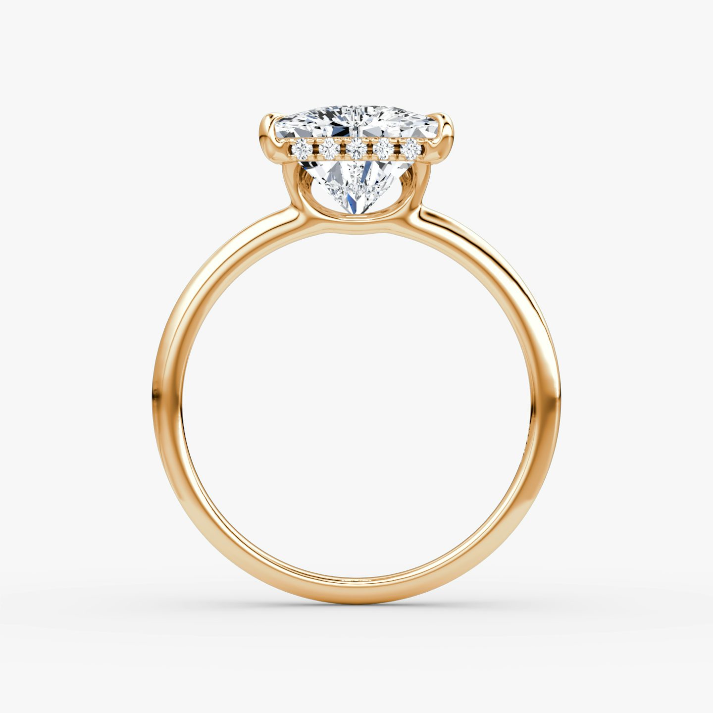 The Signature | Trillion | 14k | Rose Gold | bandAccent: Plain | bandWidth: standard | hiddenHalo: yes | diamondOrientation: horizontal | caratWeight: other