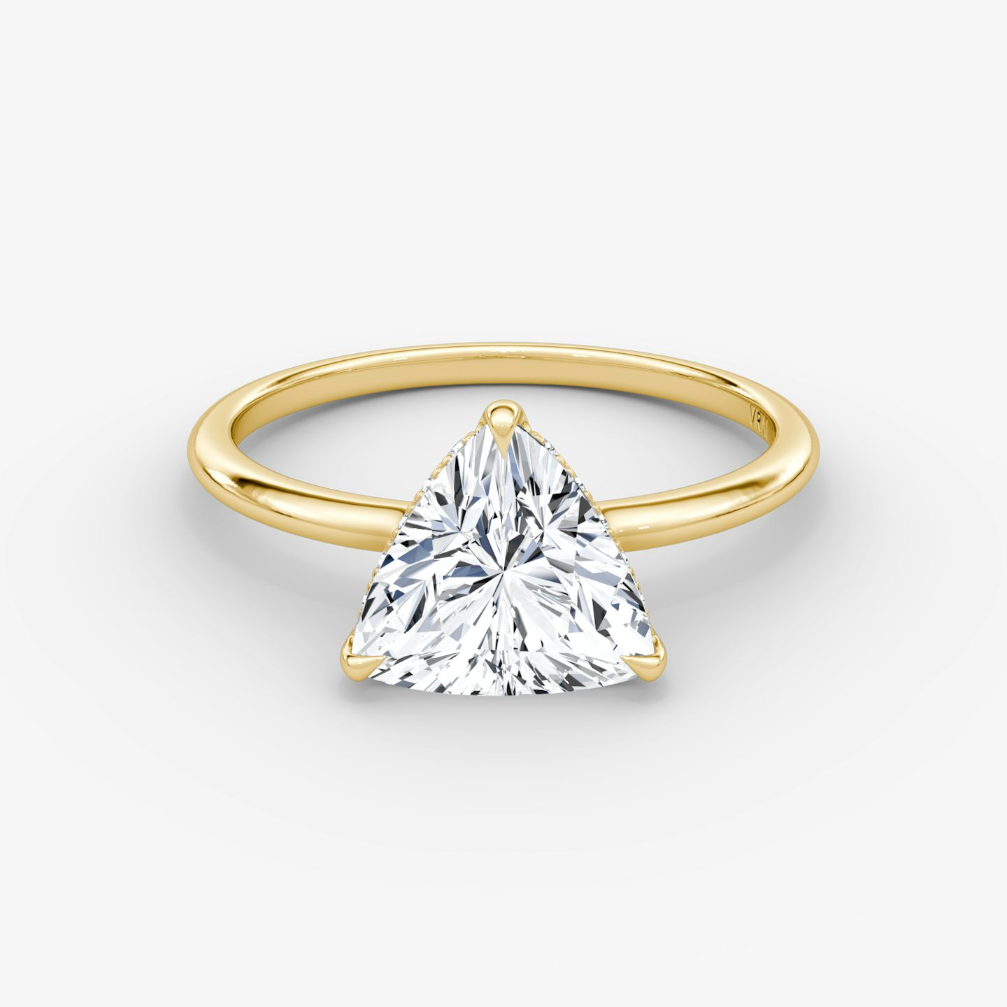 Anillo de compromiso Signature | Trillón | 18k | Oro amarillo | bandAccent: Simple | bandWidth: standard | hiddenHalo: yes | diamondOrientation: horizontal | caratWeight: other