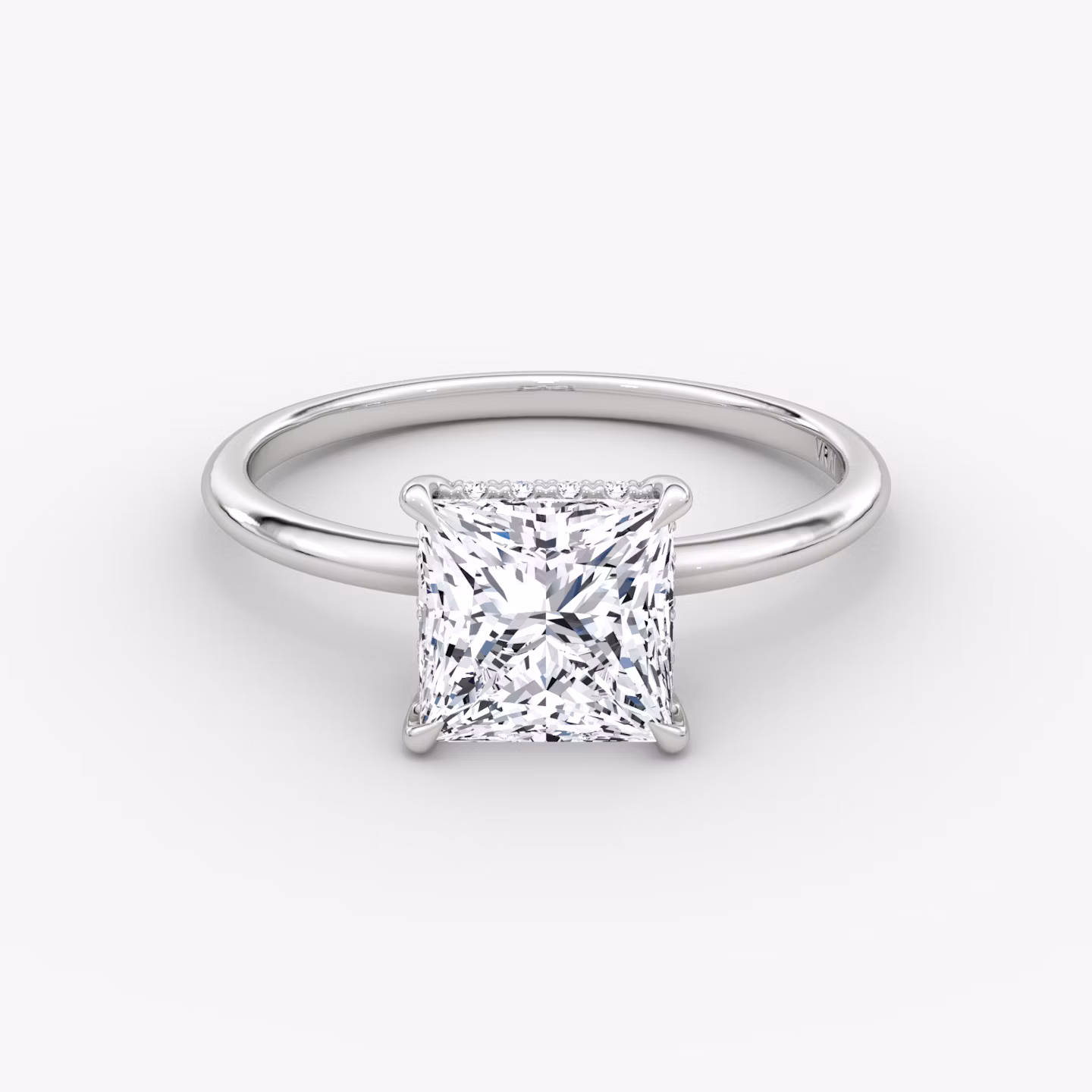 Signature | Princess | 18k | Weißgold | bandAccent: Ohne Pavé-Besatz | bandWidth: standard | hiddenHalo: yes | diamondOrientation: vertical | caratWeight: other