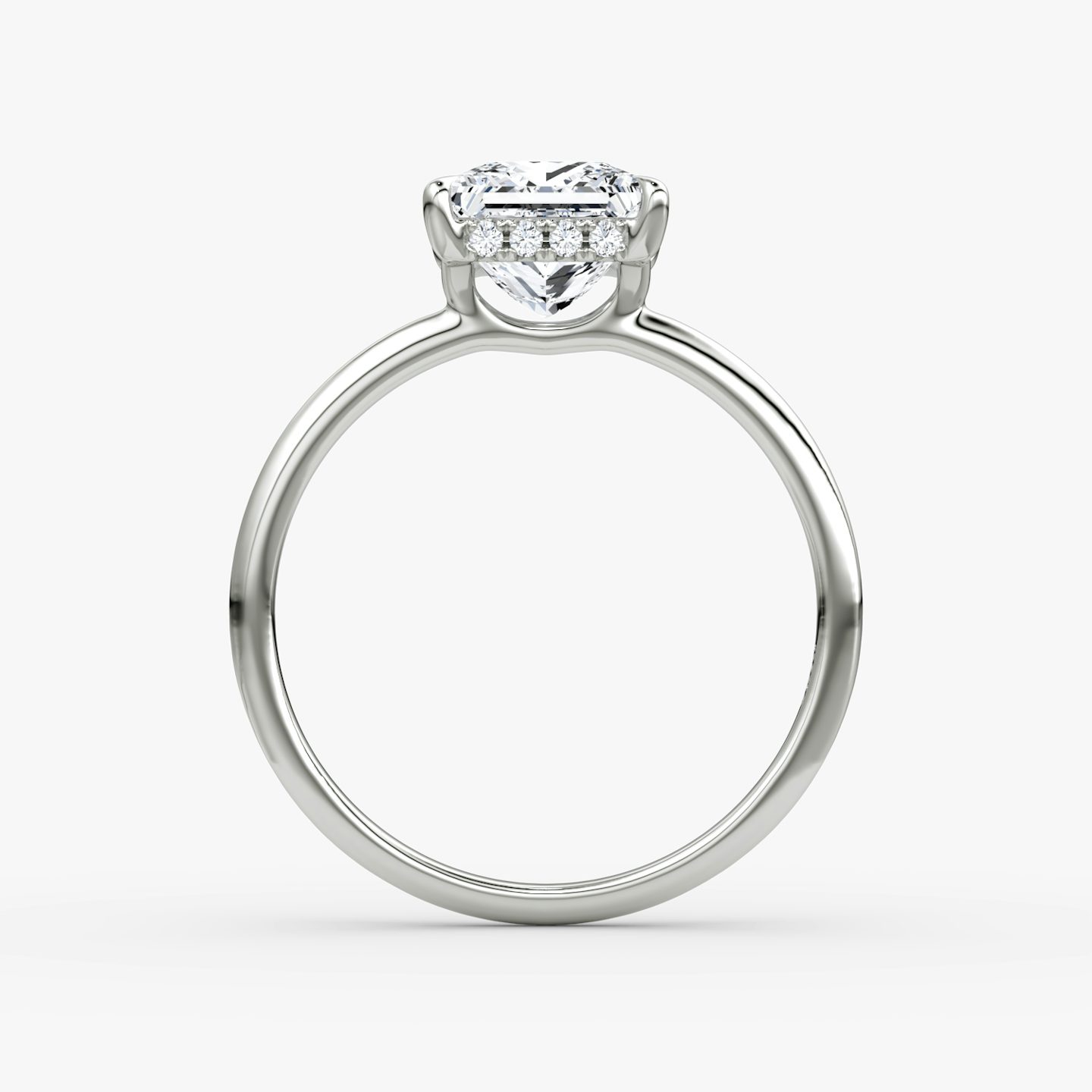 Signature | Princess | 18k | Weißgold | bandAccent: Ohne Pavé-Besatz | bandWidth: standard | hiddenHalo: yes | diamondOrientation: vertical | caratWeight: other