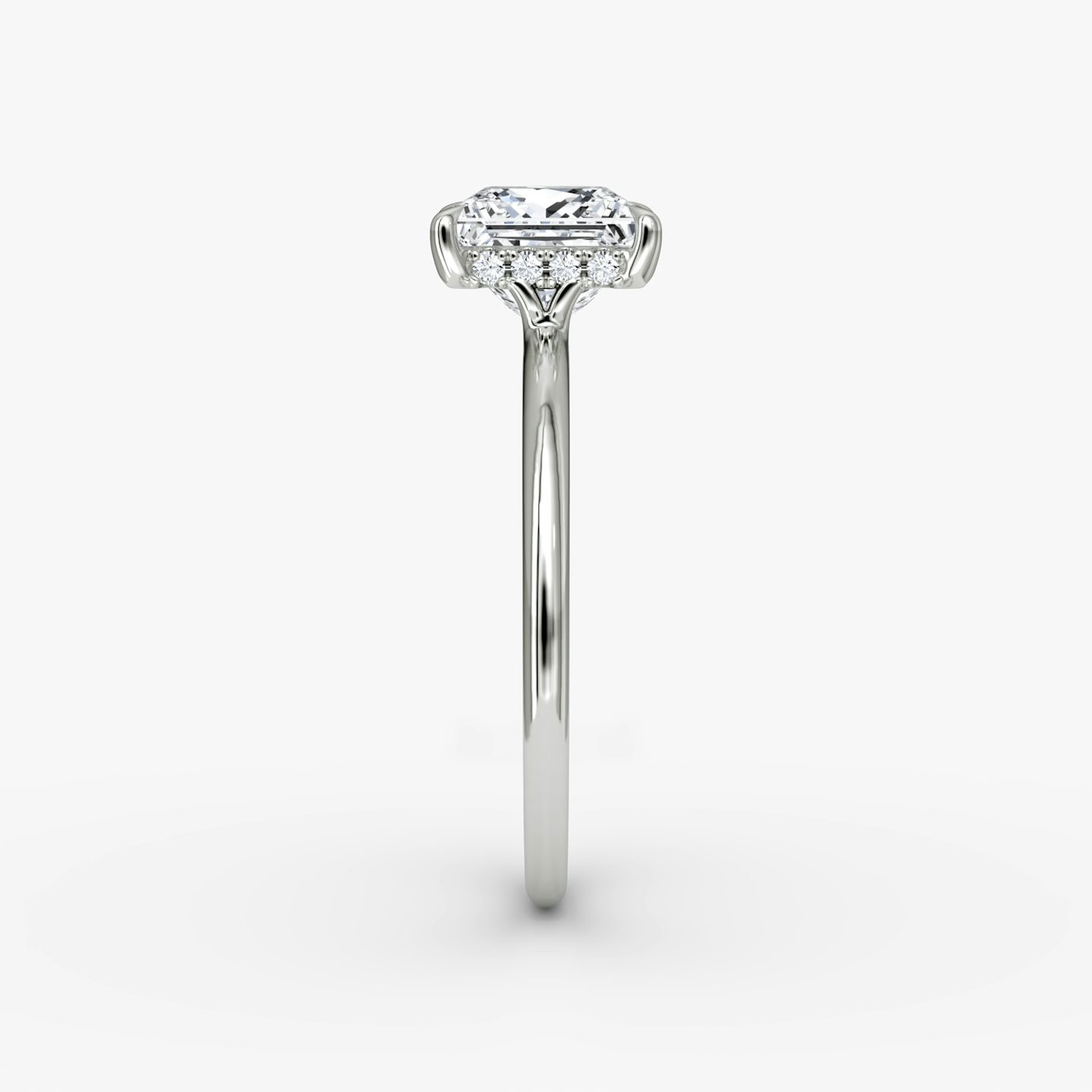 Signature | Princess | 18k | Weißgold | bandAccent: Ohne Pavé-Besatz | bandWidth: standard | hiddenHalo: yes | diamondOrientation: vertical | caratWeight: other