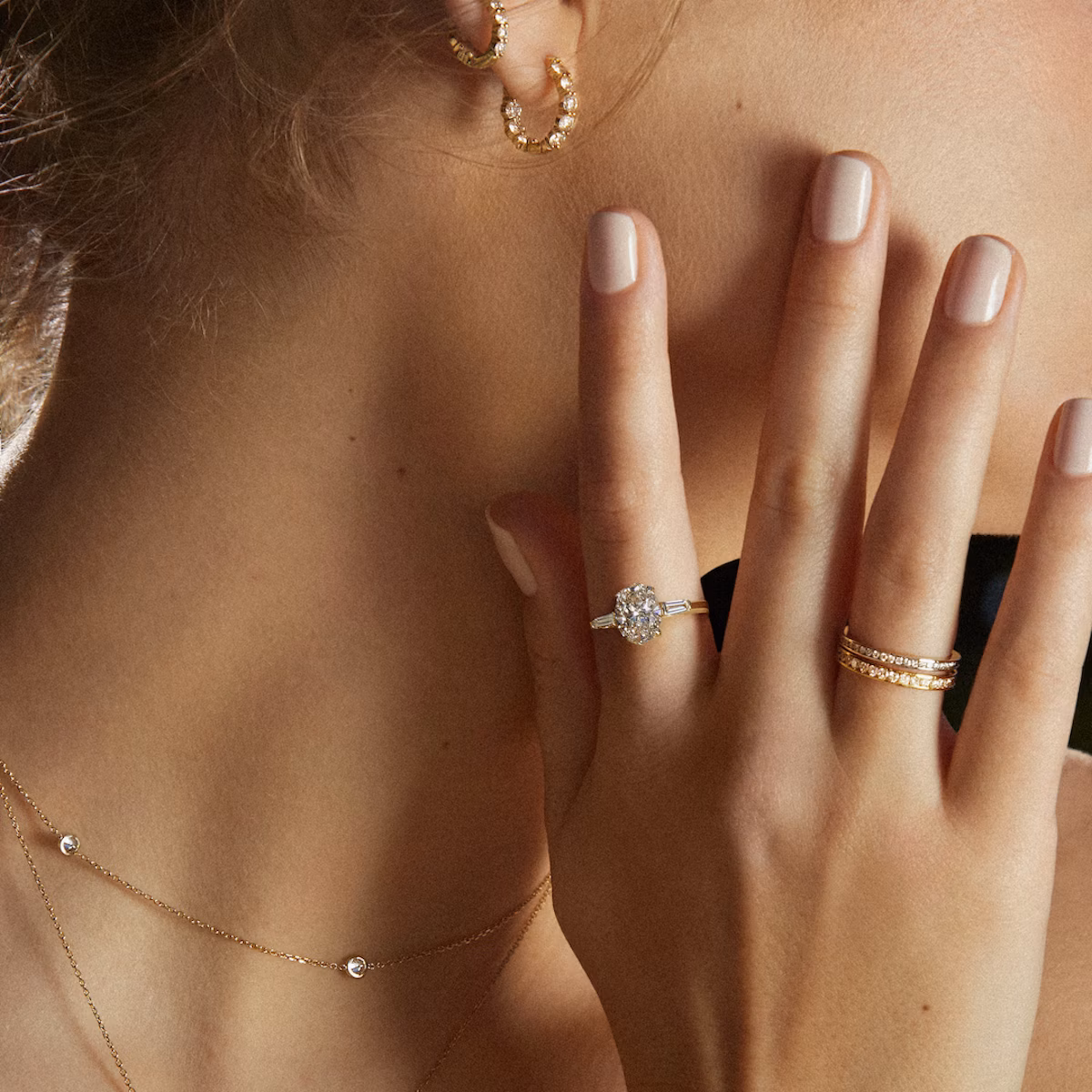 The Devotion Band | Baguette | 18k | Yellow Gold | bandStyle: half | bandVersion: large