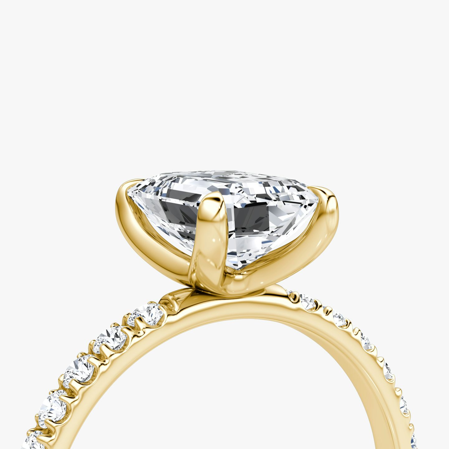The Classic | Emerald | 18k | Yellow Gold | bandAccent: Pavé | bandWidth: large | diamondOrientation: vertical | caratWeight: other