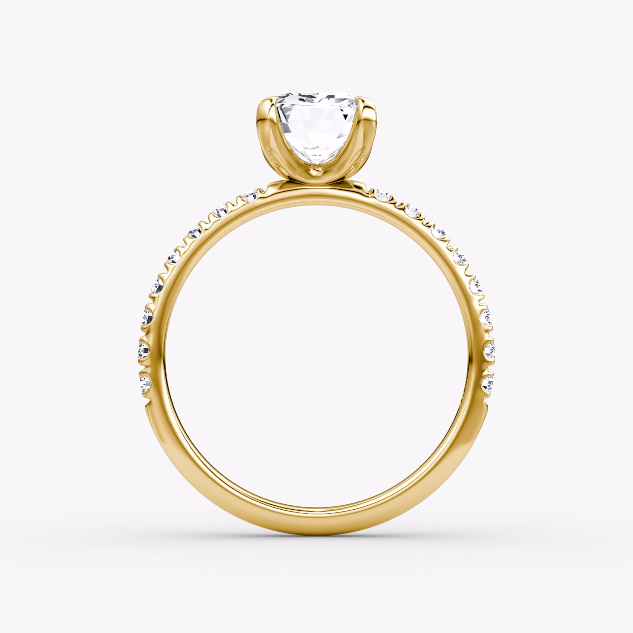 The Classic | Emerald | 18k | Yellow Gold | bandAccent: Pavé | bandWidth: large | diamondOrientation: vertical | caratWeight: other