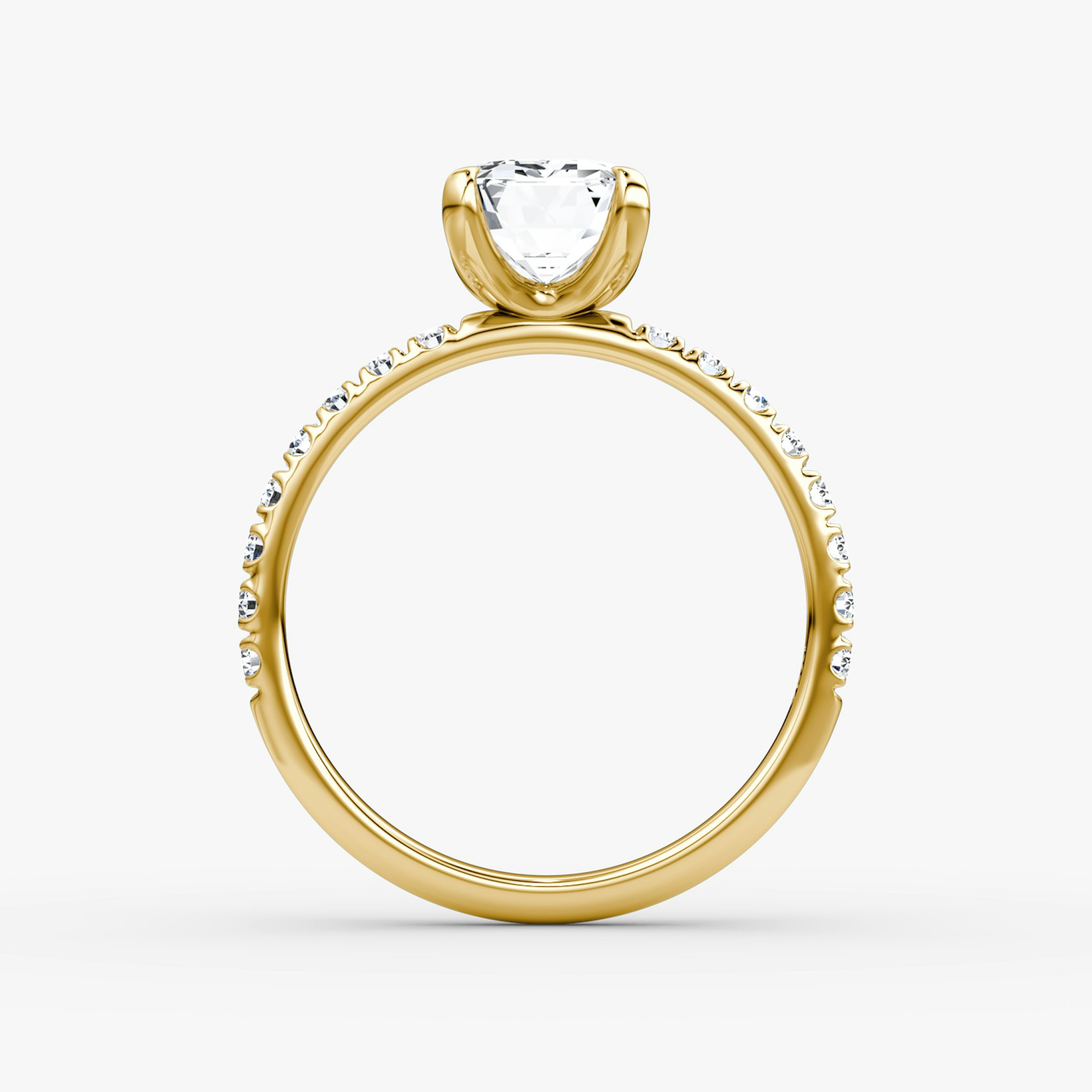 The Classic | Emerald | 18k | Yellow Gold | bandAccent: Pavé | bandWidth: large | diamondOrientation: vertical | caratWeight: other