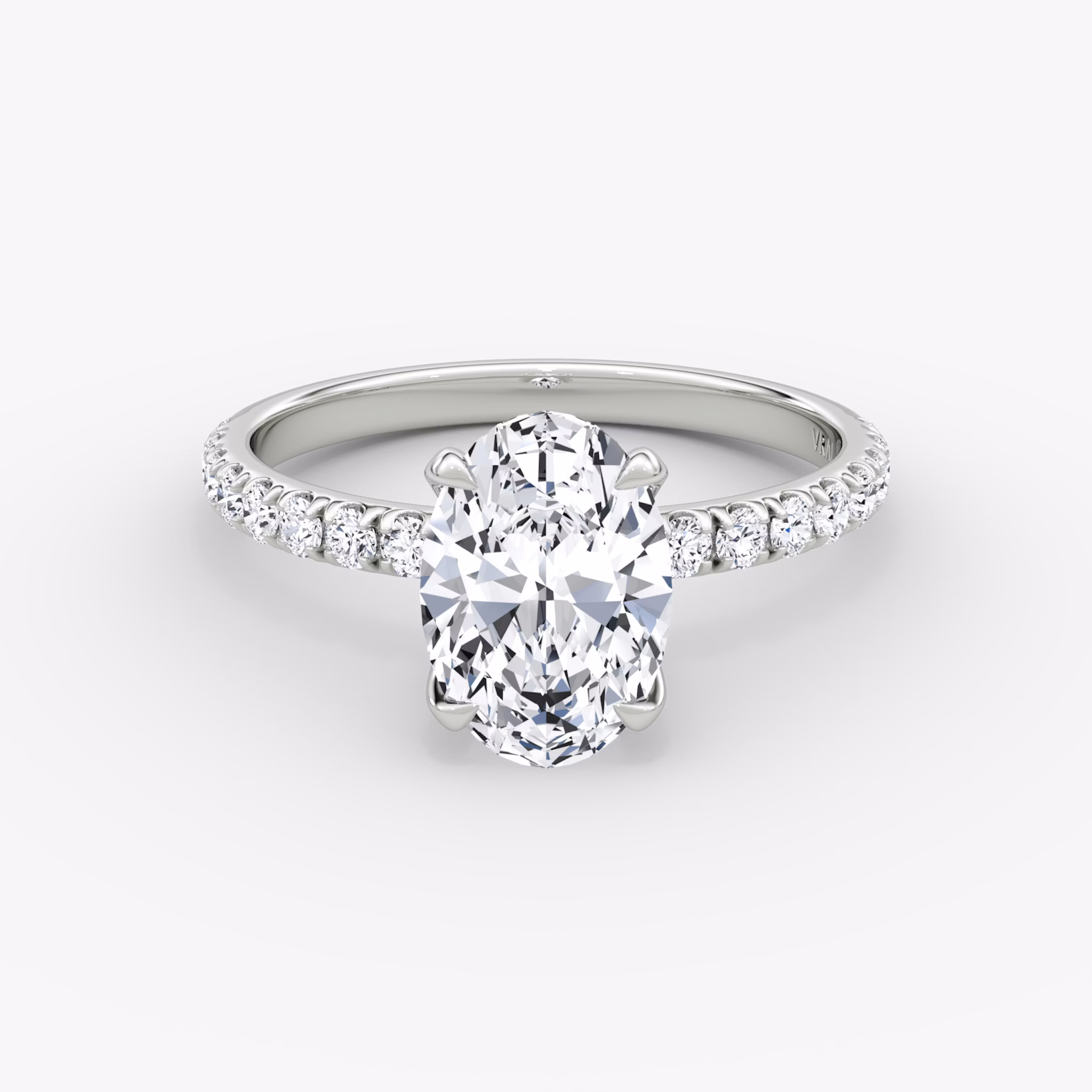 The Classic | Oval | Platinum | bandAccent: Pavé | bandWidth: large | diamondOrientation: vertical | caratWeight: other