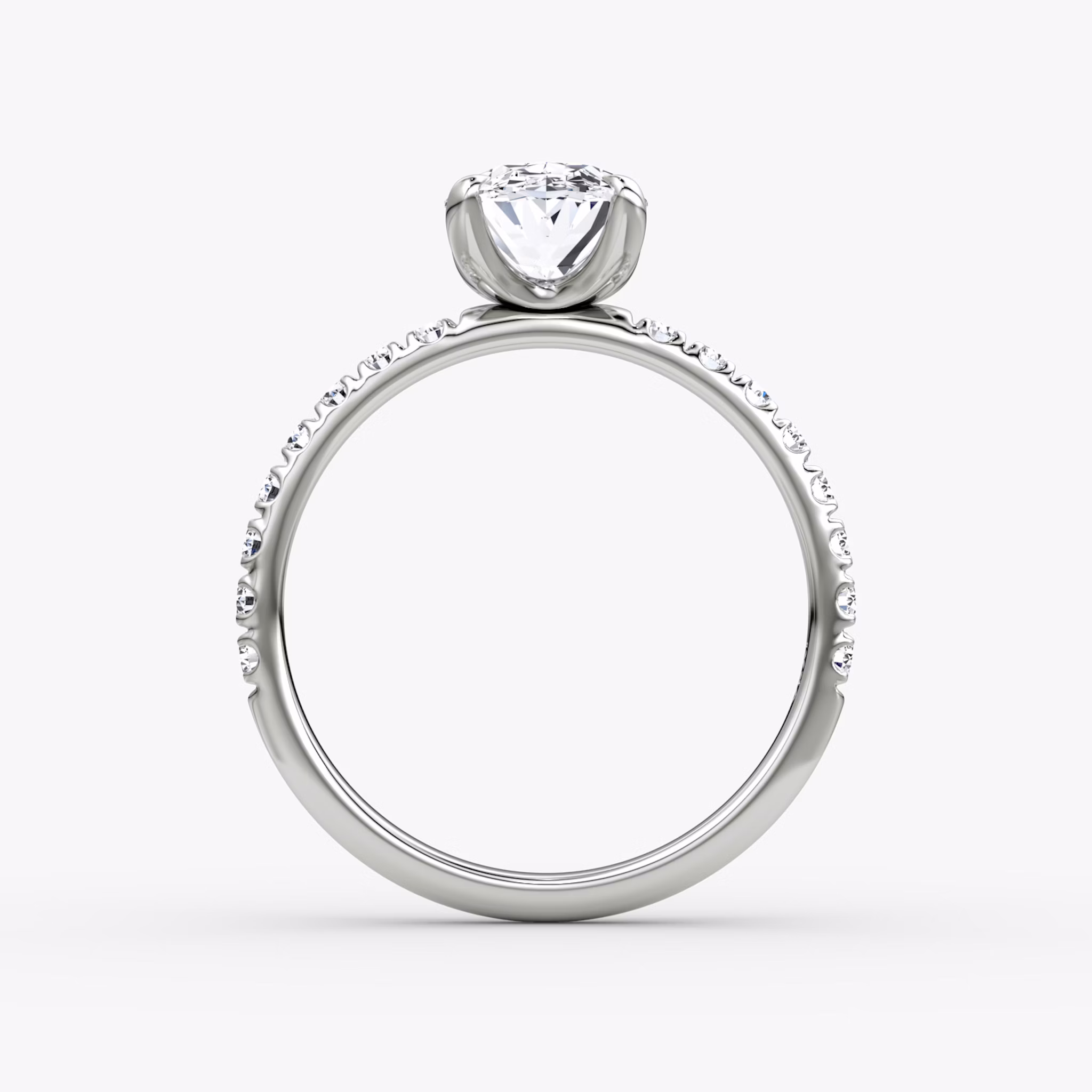 The Classic | Oval | Platinum | bandAccent: Pavé | bandWidth: large | diamondOrientation: vertical | caratWeight: other