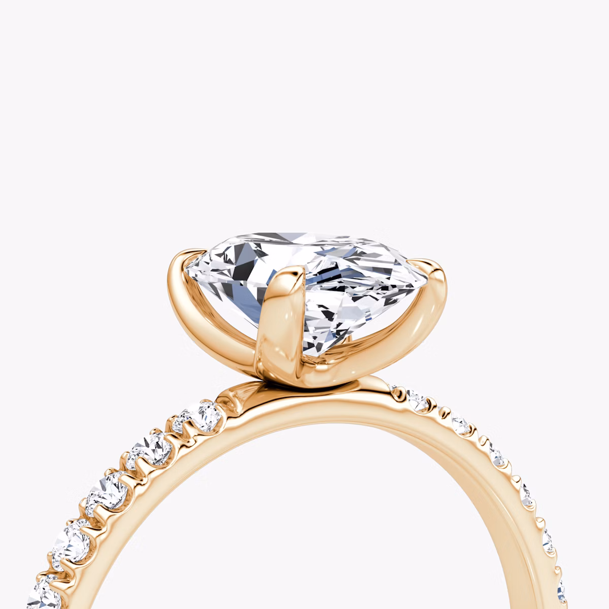 The Classic | Oval | 14k | Rose Gold | bandAccent: Pavé | bandWidth: large | diamondOrientation: vertical | caratWeight: other