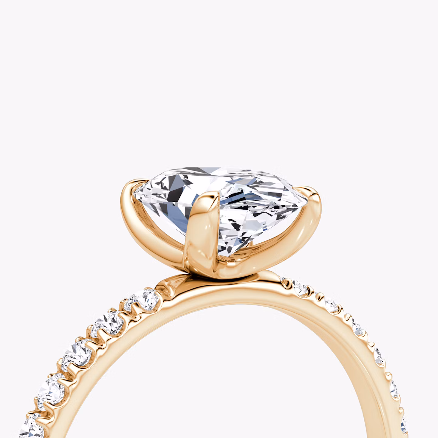 The Classic | Oval | 14k | Rose Gold | bandAccent: Pavé | bandWidth: large | diamondOrientation: vertical | caratWeight: other