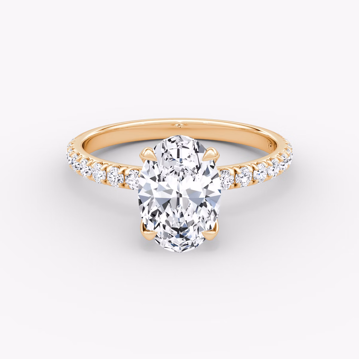 The Classic | Oval | 14k | Rose Gold | bandAccent: Pavé | bandWidth: large | diamondOrientation: vertical | caratWeight: other
