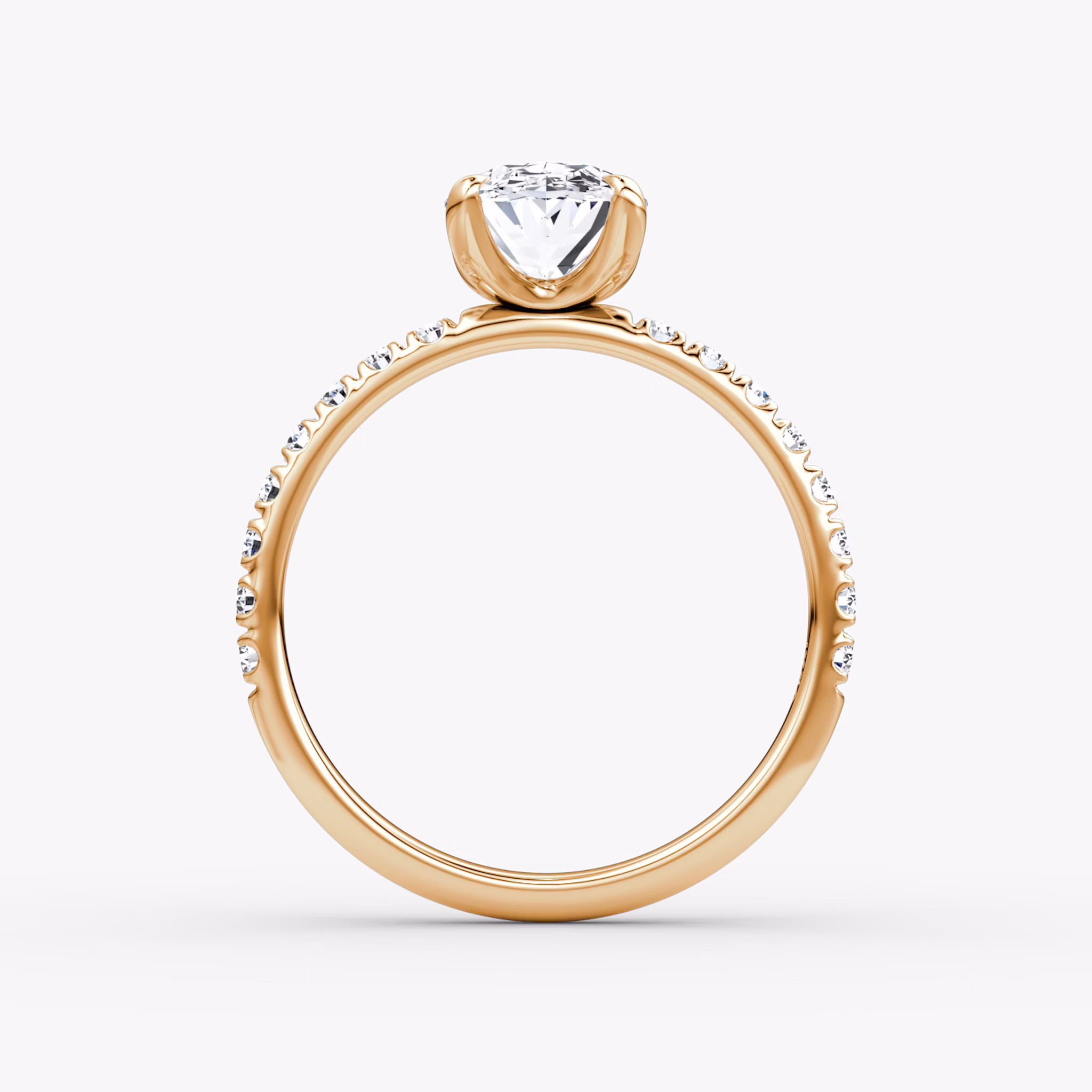The Classic | Oval | 14k | Rose Gold | bandAccent: Pavé | bandWidth: large | diamondOrientation: vertical | caratWeight: other
