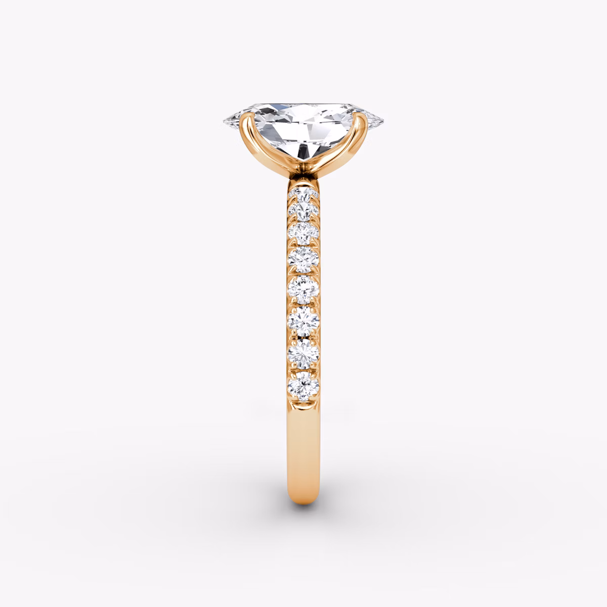 The Classic | Oval | 14k | Rose Gold | bandAccent: Pavé | bandWidth: large | diamondOrientation: vertical | caratWeight: other