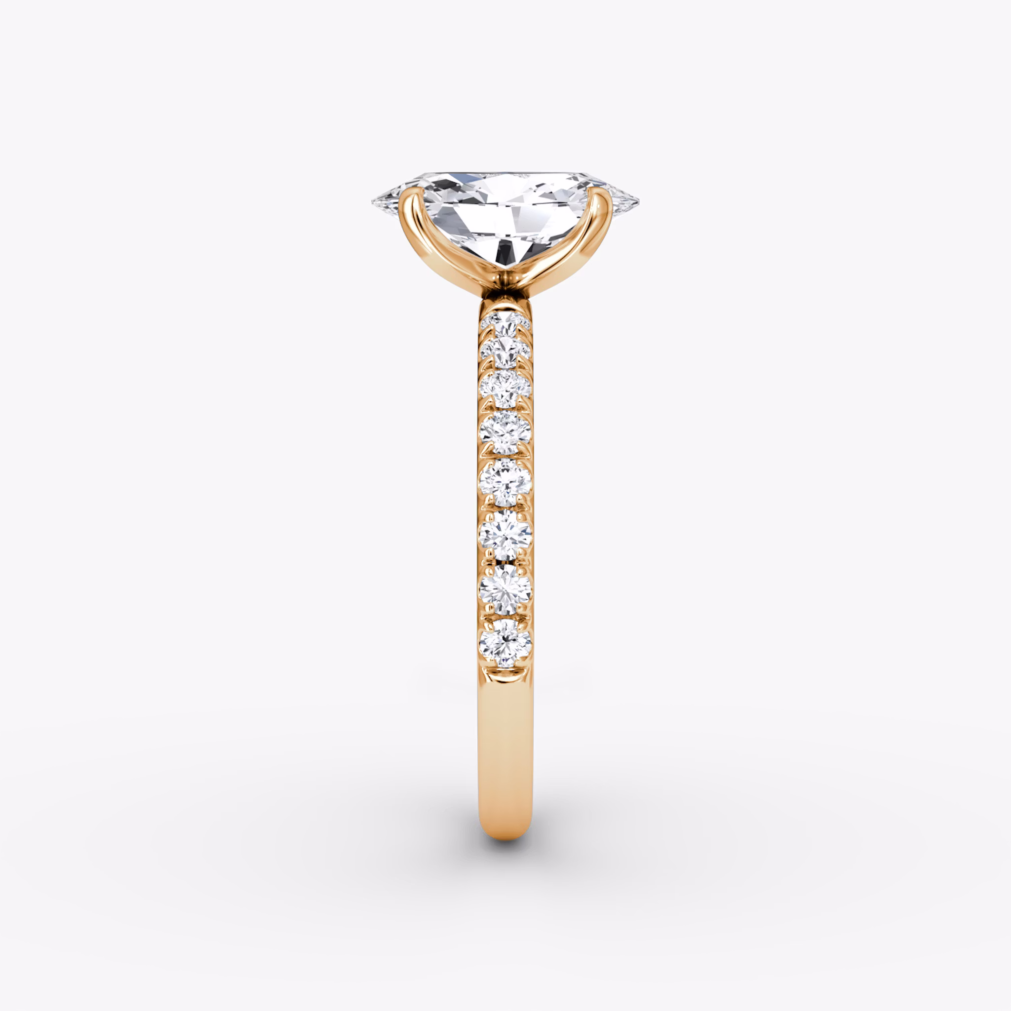 The Classic | Oval | 14k | Rose Gold | bandAccent: Pavé | bandWidth: large | diamondOrientation: vertical | caratWeight: other
