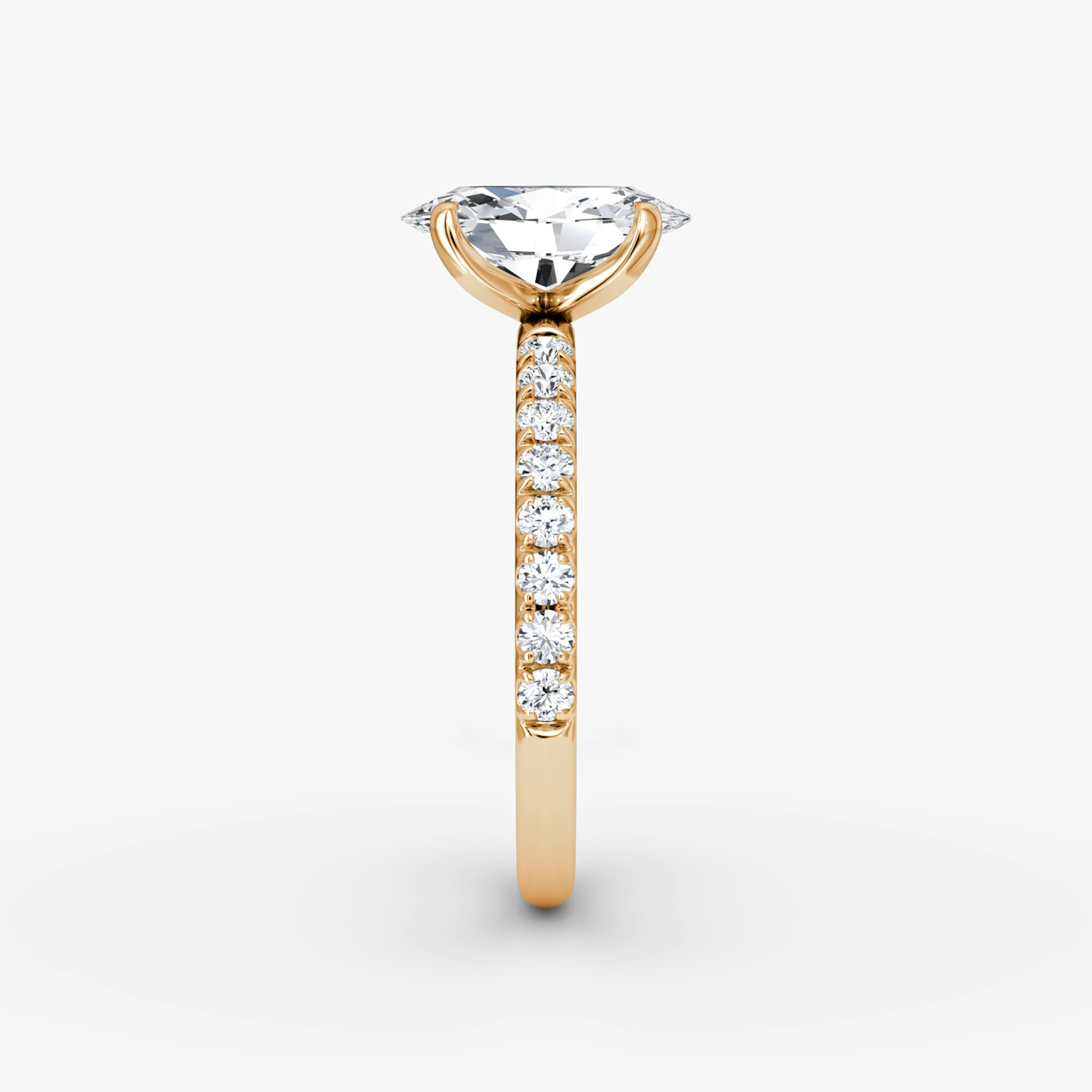 The Classic | Oval | 14k | Rose Gold | bandAccent: Pavé | bandWidth: large | diamondOrientation: vertical | caratWeight: other