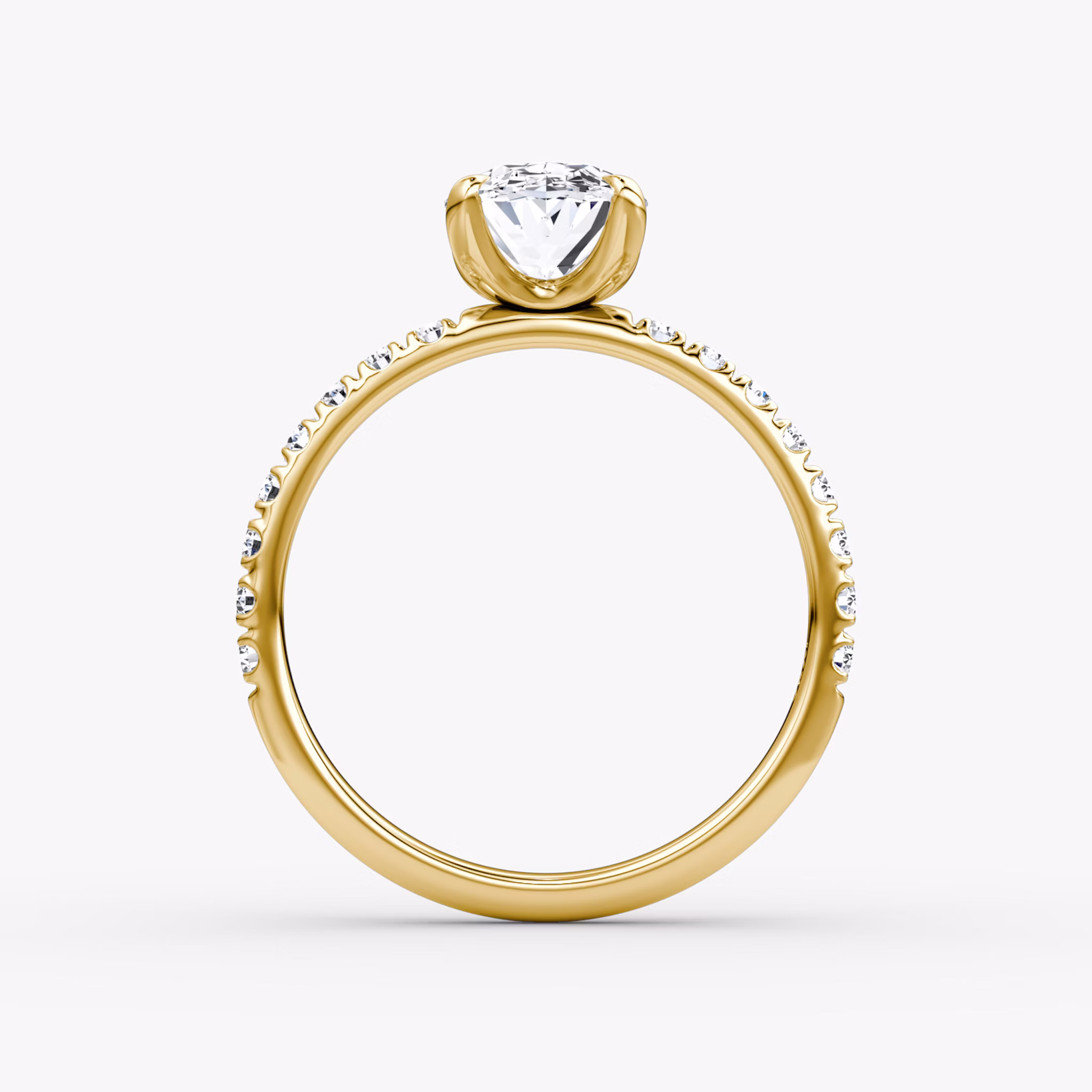 The Classic | Oval | 18k | Yellow Gold | bandAccent: Pavé | bandWidth: large | diamondOrientation: vertical | caratWeight: other