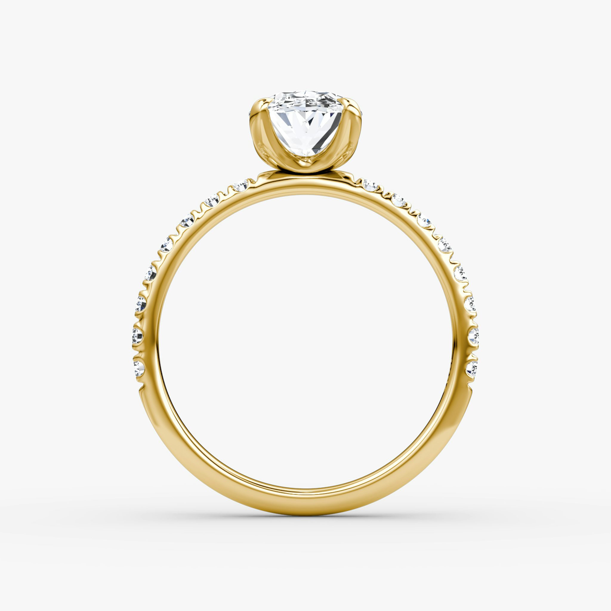 The Classic | Oval | 18k | Yellow Gold | bandAccent: Pavé | bandWidth: large | diamondOrientation: vertical | caratWeight: other