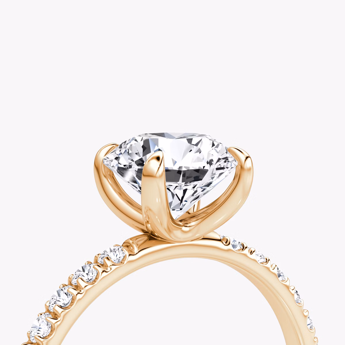 The Classic | Round Brilliant | 14k | Rose Gold | bandAccent: Pavé | bandWidth: large | caratWeight: other | diamondOrientation: vertical