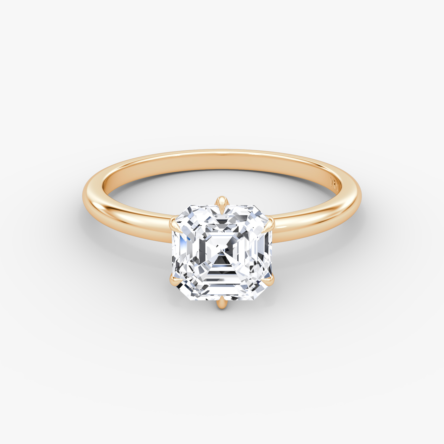 V | Asscher | 14k | Oro rosa | bandAccent: Simple | diamondOrientation: vertical | caratWeight: other