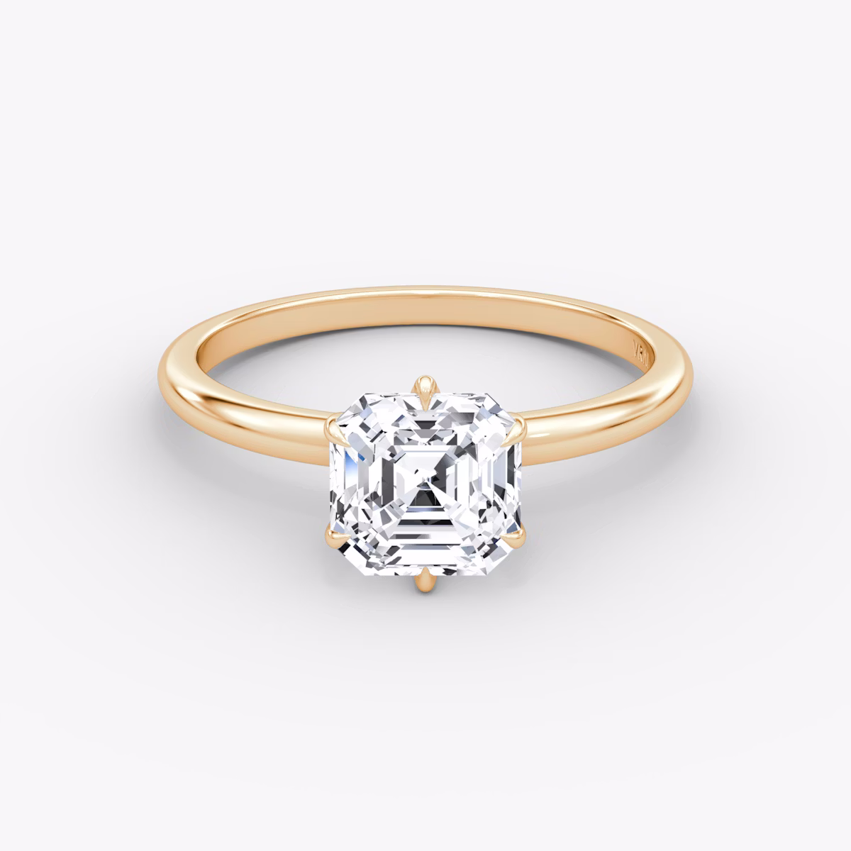 V | Asscher | 14k | Oro rosa | bandAccent: Simple | diamondOrientation: vertical | caratWeight: other