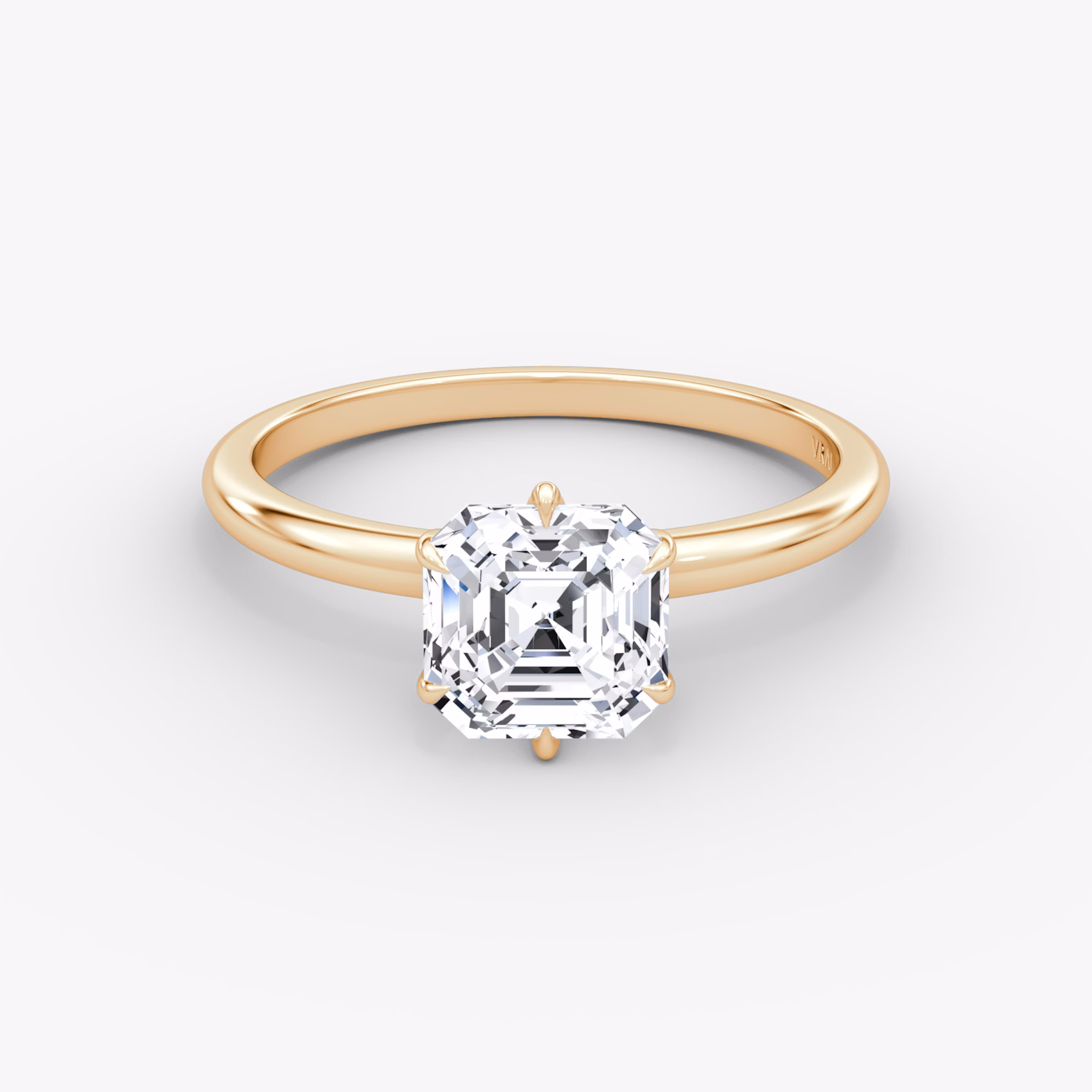V | Asscher | 14k | Oro rosa | bandAccent: Simple | diamondOrientation: vertical | caratWeight: other