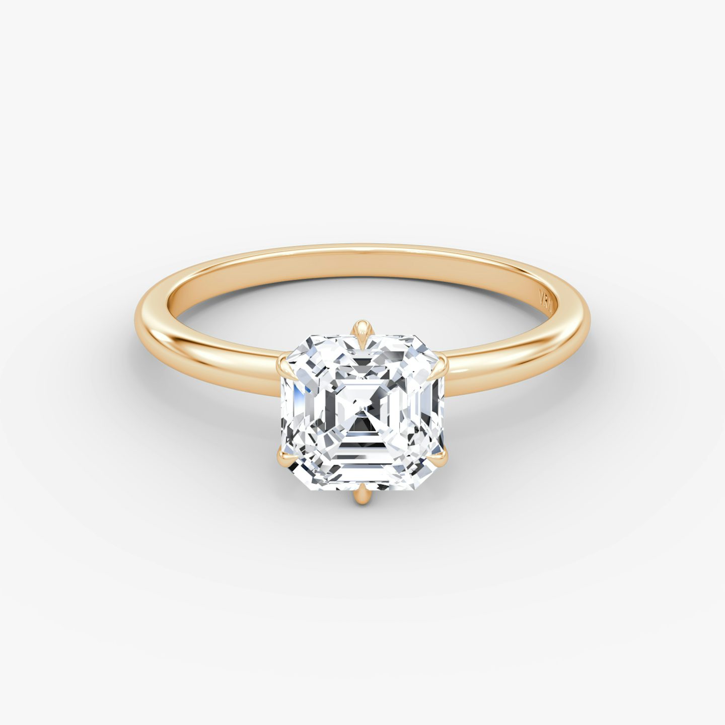 V | Asscher | 14k | Oro rosa | bandAccent: Simple | diamondOrientation: vertical | caratWeight: other