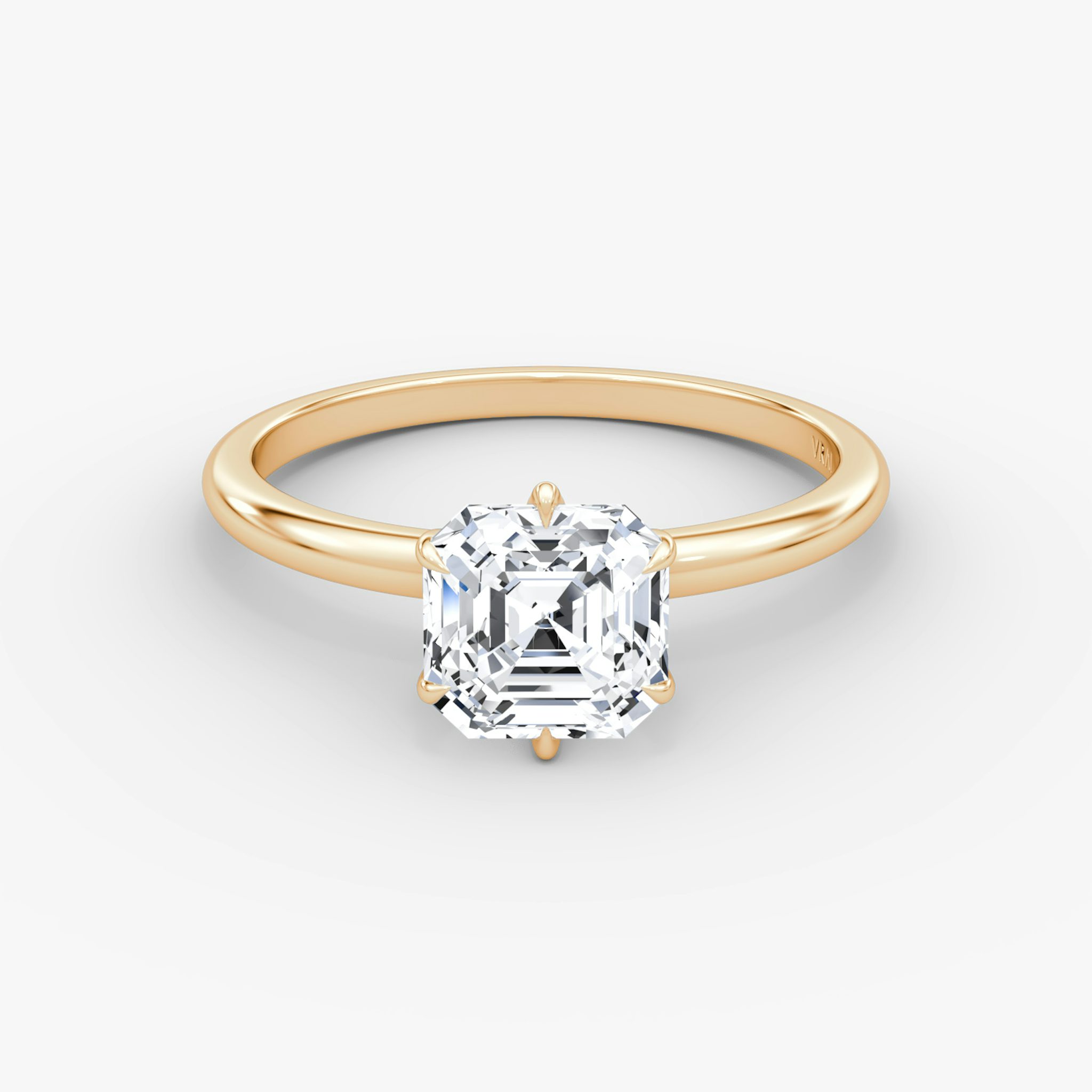 V | Asscher | 14k | Oro rosa | bandAccent: Simple | diamondOrientation: vertical | caratWeight: other