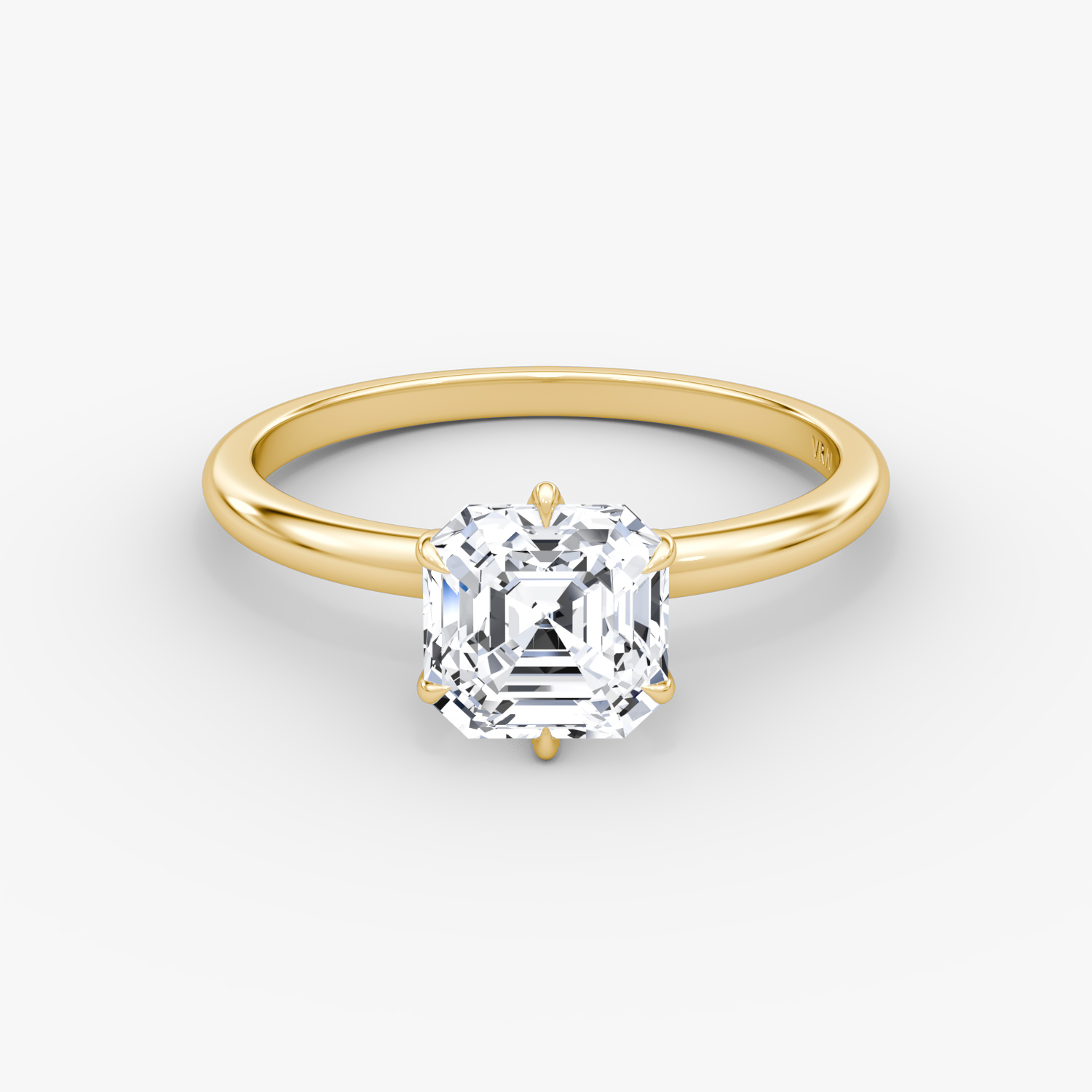 V | Asscher | 18k | Oro amarillo | bandAccent: Simple | diamondOrientation: vertical | caratWeight: other