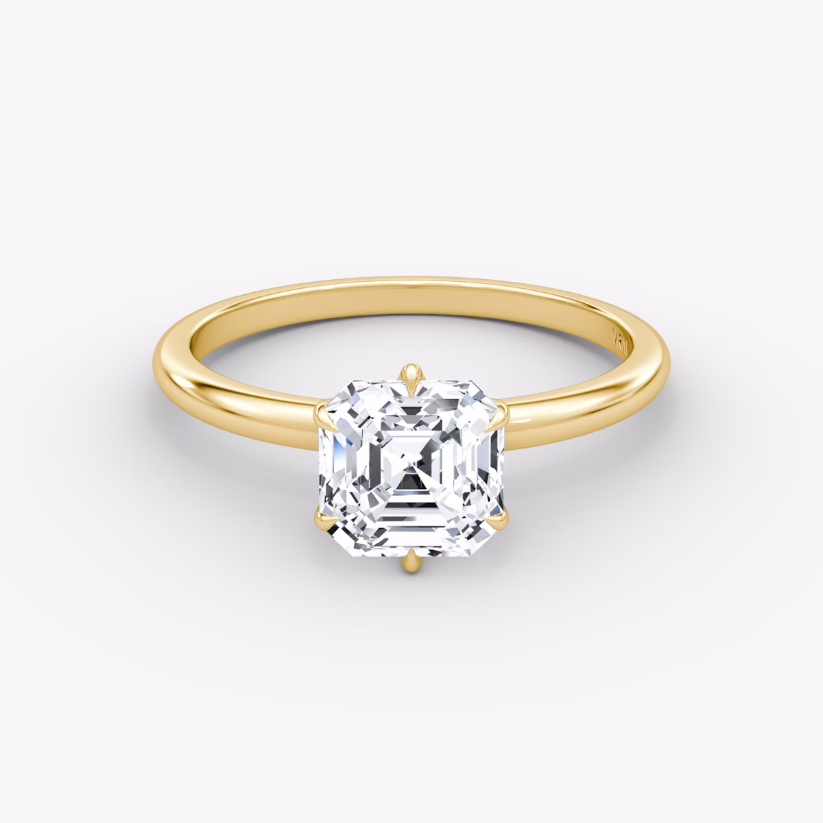 V | Asscher | 18k | Oro amarillo | bandAccent: Simple | diamondOrientation: vertical | caratWeight: other