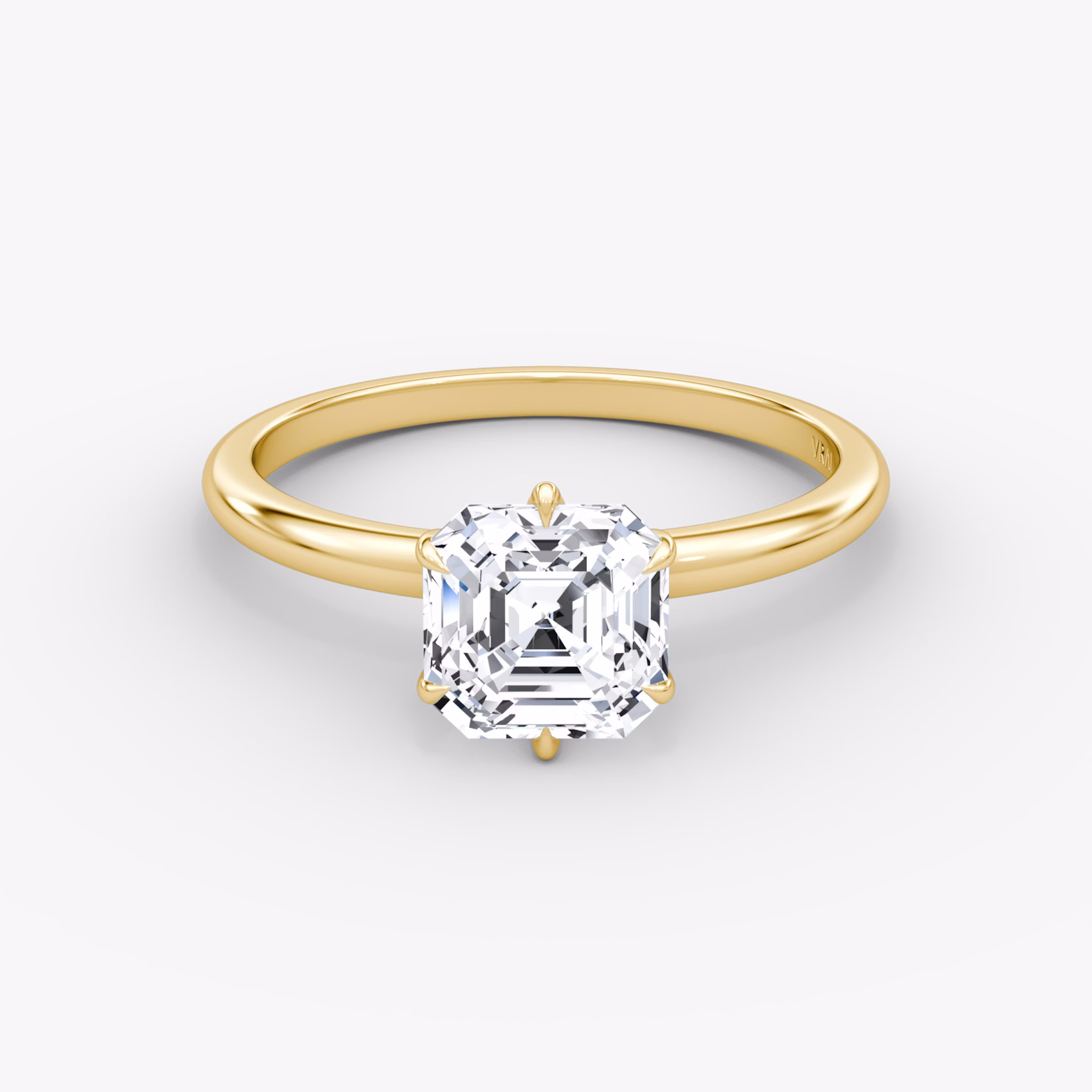 V | Asscher | 18k | Gelbgold | bandAccent: Ohne Pavé-Besatz | diamondOrientation: vertical | caratWeight: other