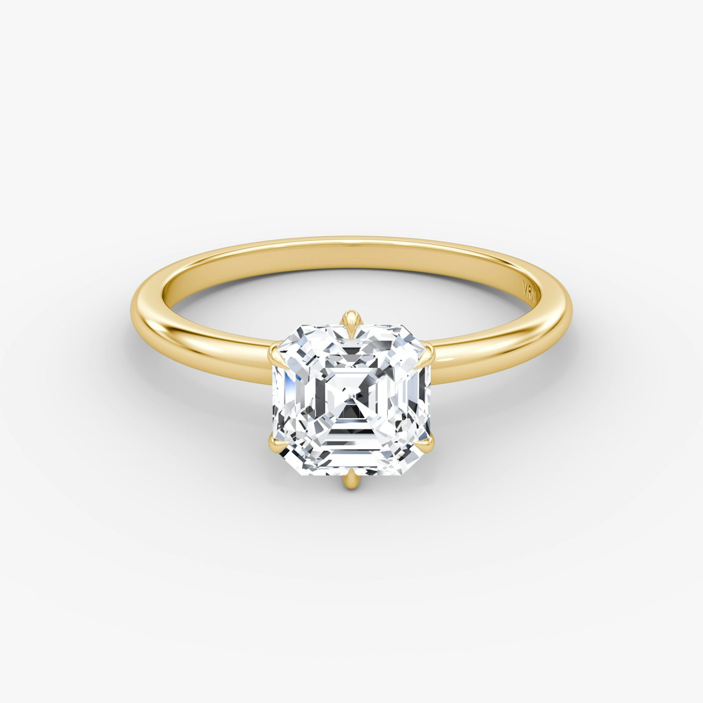 V | Asscher | 18k | Oro amarillo | bandAccent: Simple | diamondOrientation: vertical | caratWeight: other