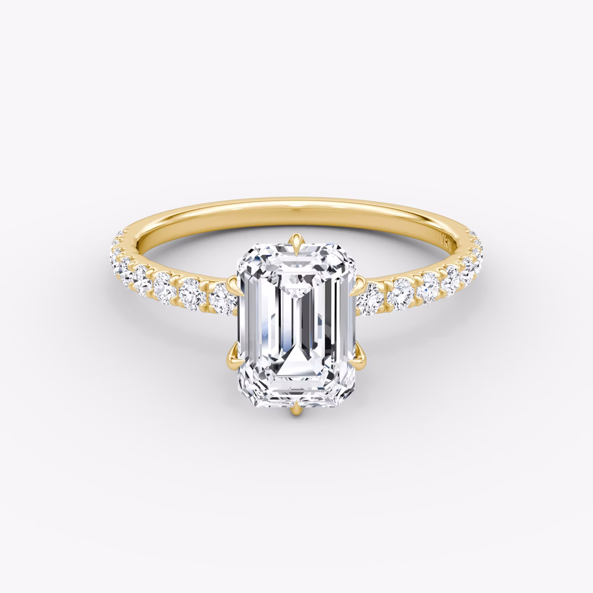V | Esmeralda | 18k | Oro amarillo | bandAccent: Pavé | diamondOrientation: vertical | caratWeight: other