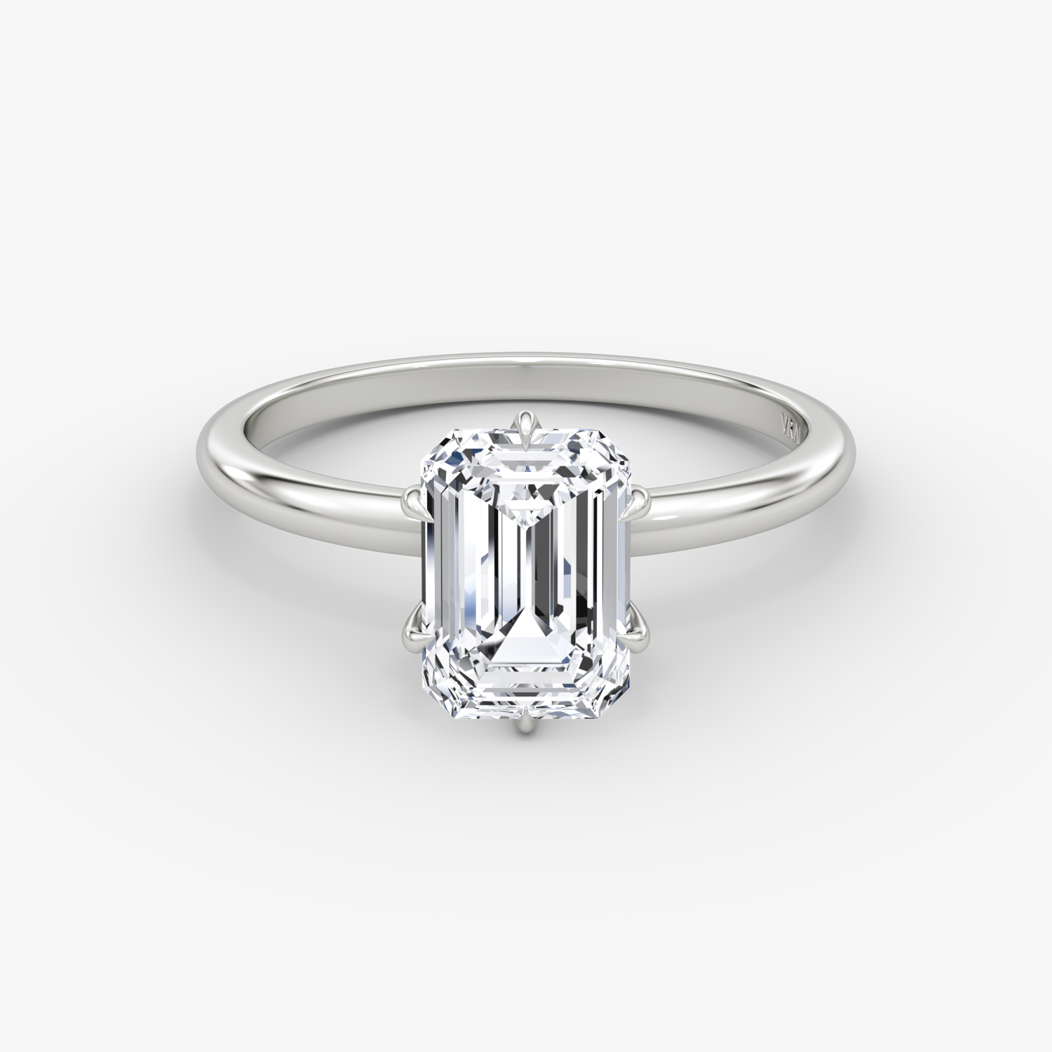 V | Esmeralda | 18k | Oro blanco | bandAccent: Simple | diamondOrientation: vertical | caratWeight: other