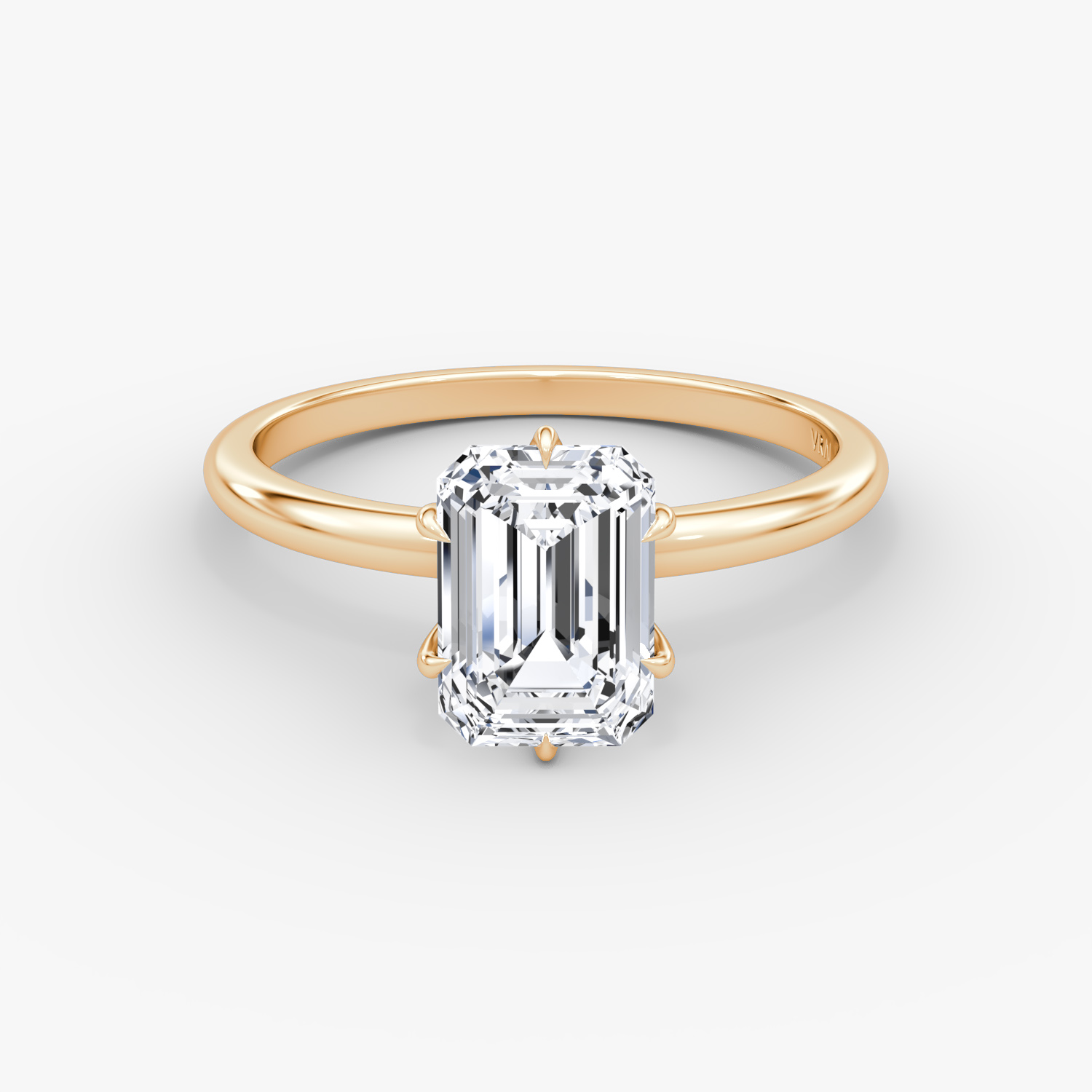V | Esmeralda | 14k | Oro rosa | bandAccent: Simple | diamondOrientation: vertical | caratWeight: other