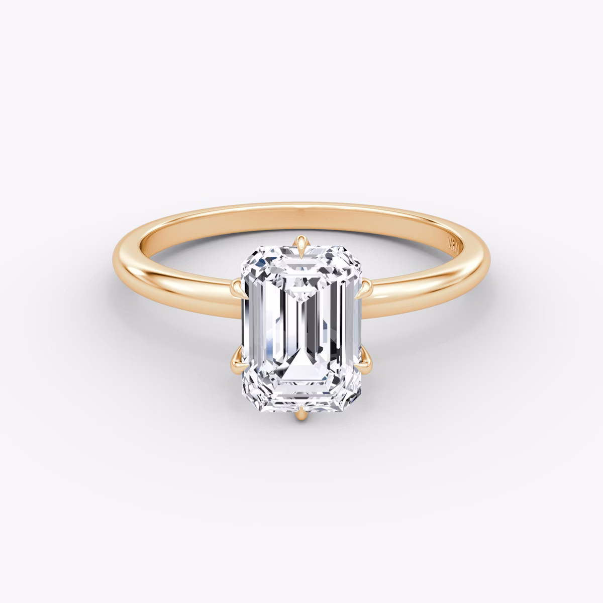 V | Esmeralda | 14k | Oro rosa | bandAccent: Simple | diamondOrientation: vertical | caratWeight: other
