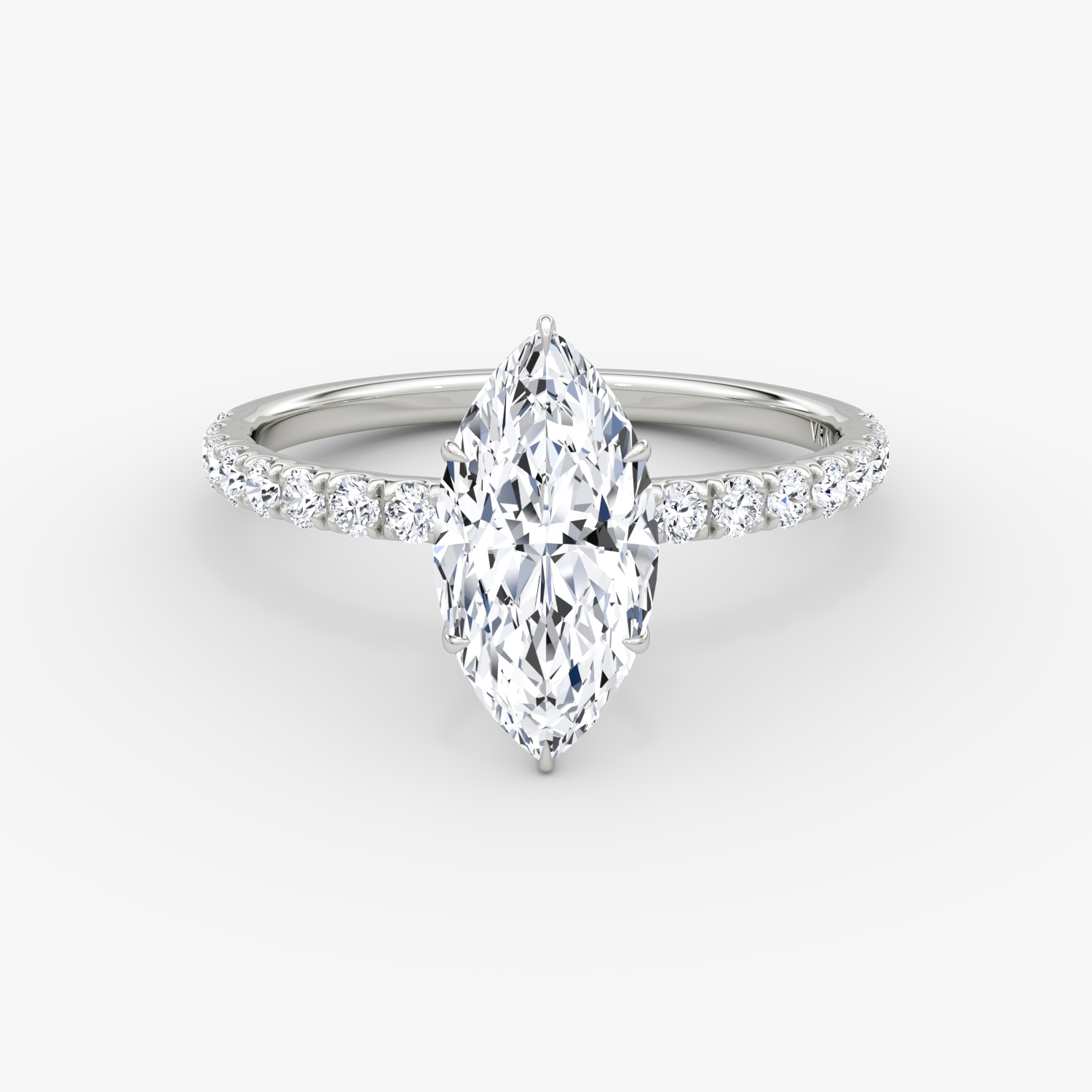 V | Marquise | 18k | Oro blanco | bandAccent: Pavé | diamondOrientation: vertical | caratWeight: other