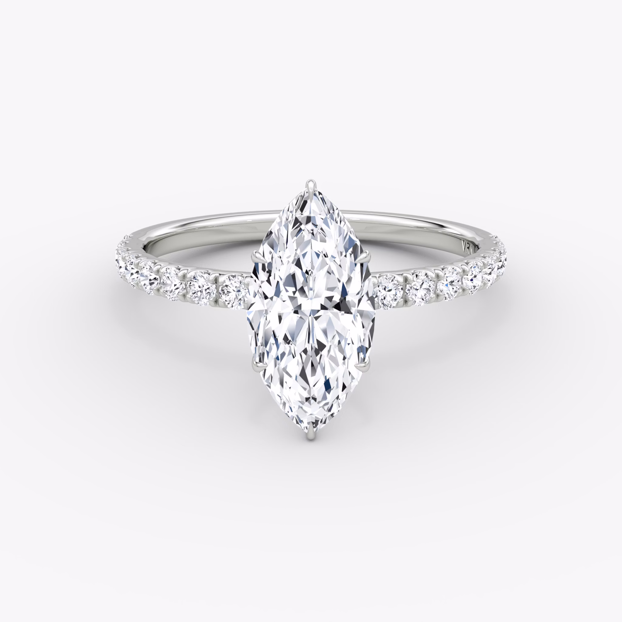 V | Marquise | 18k | Weißgold | bandAccent: Mit Pavé-Besatz | diamondOrientation: vertical | caratWeight: other