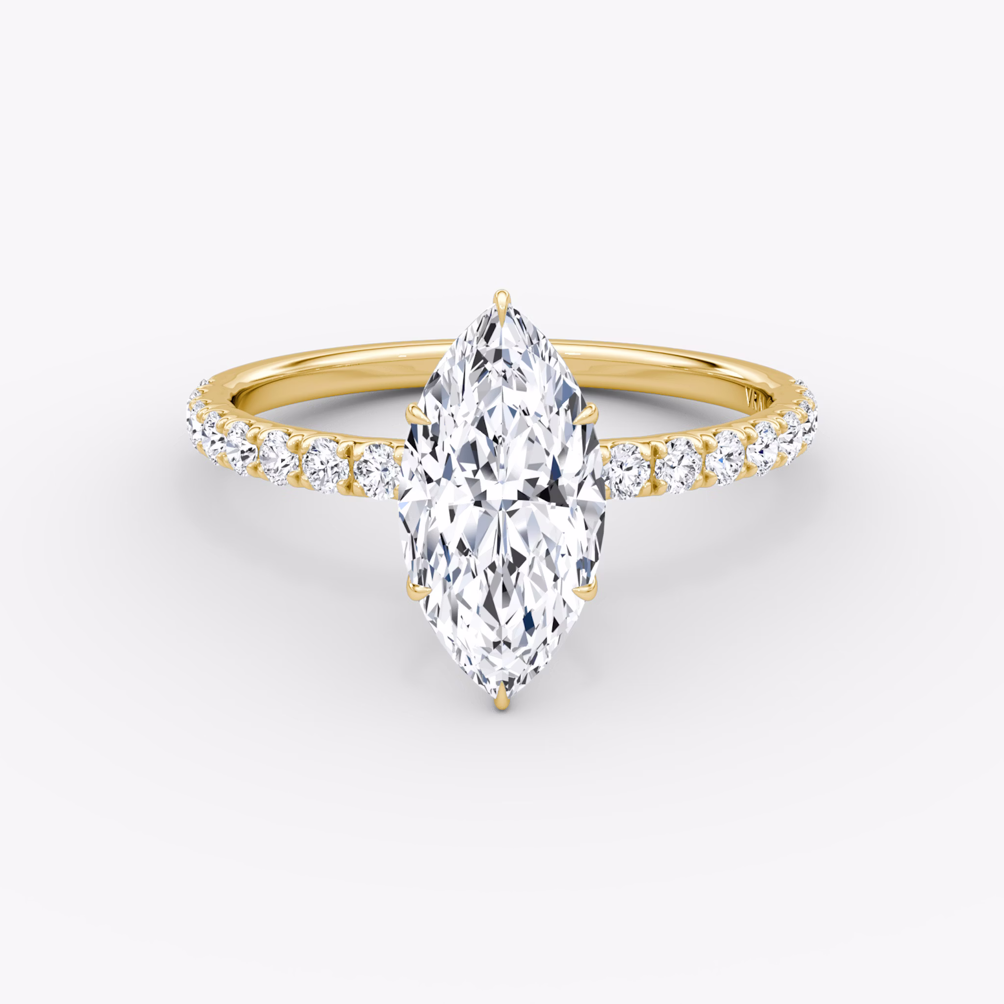 V | Marquise | 18k | Gelbgold | bandAccent: Mit Pavé-Besatz | diamondOrientation: vertical | caratWeight: other